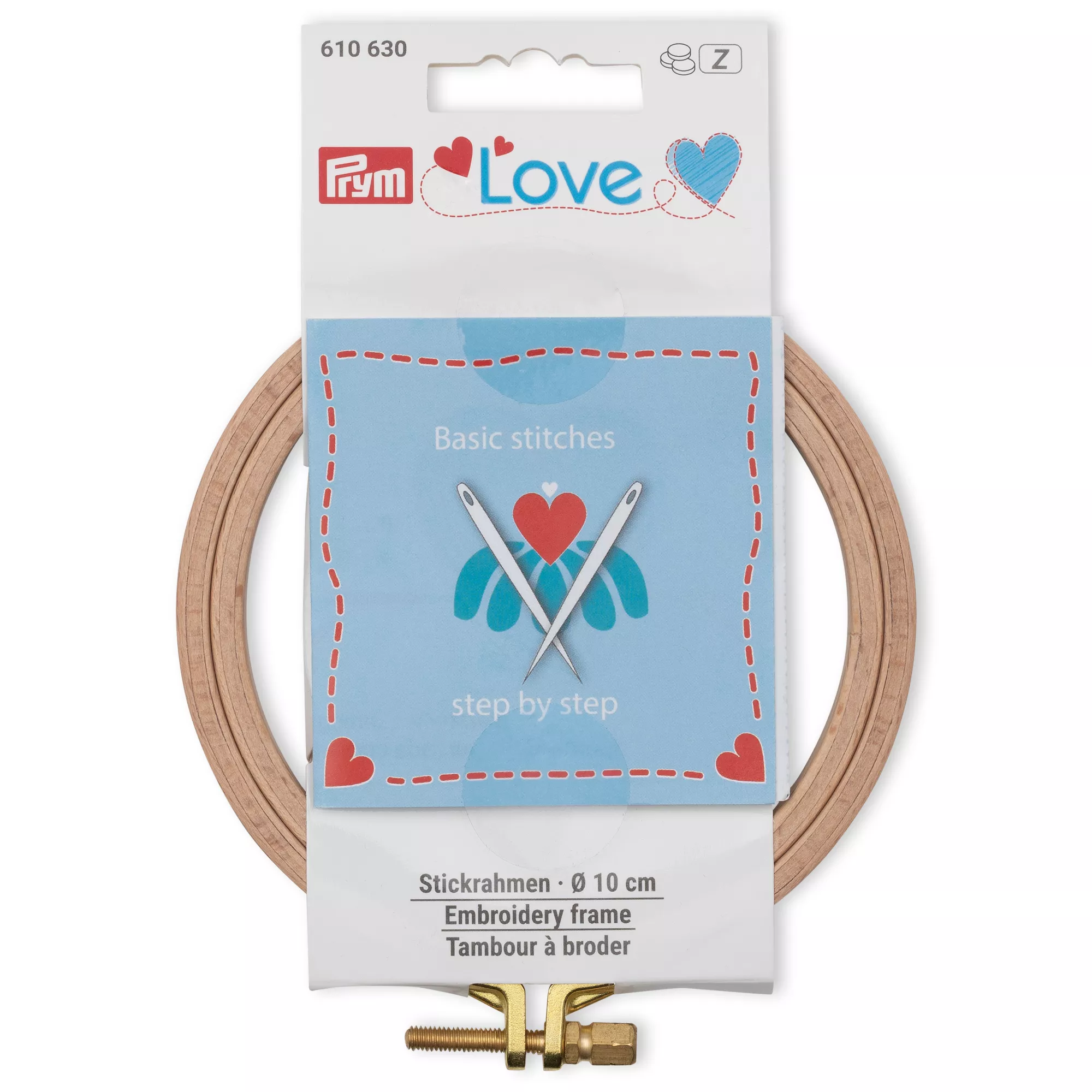 Embroidery frame beech Prym Love, 10 cm, beige