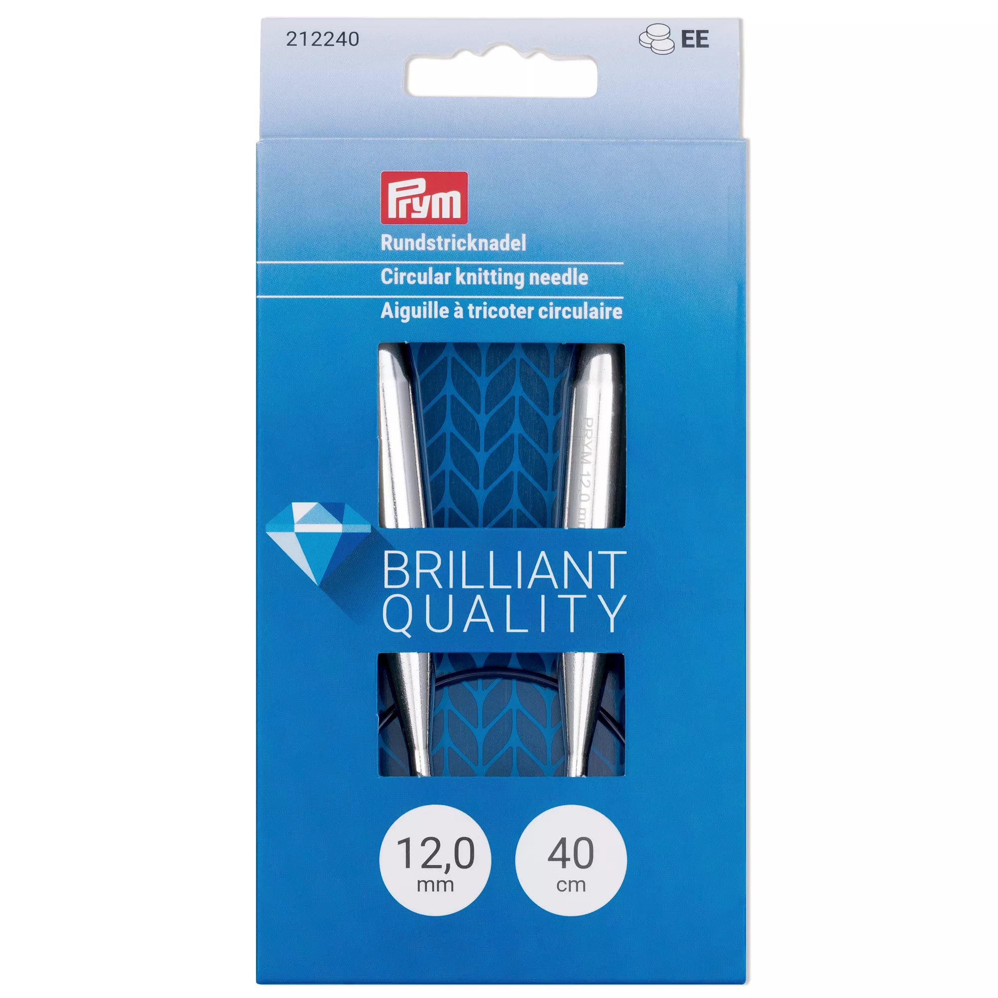 Circular knitting needles, 40cm, 12.00mm, silver-coloured