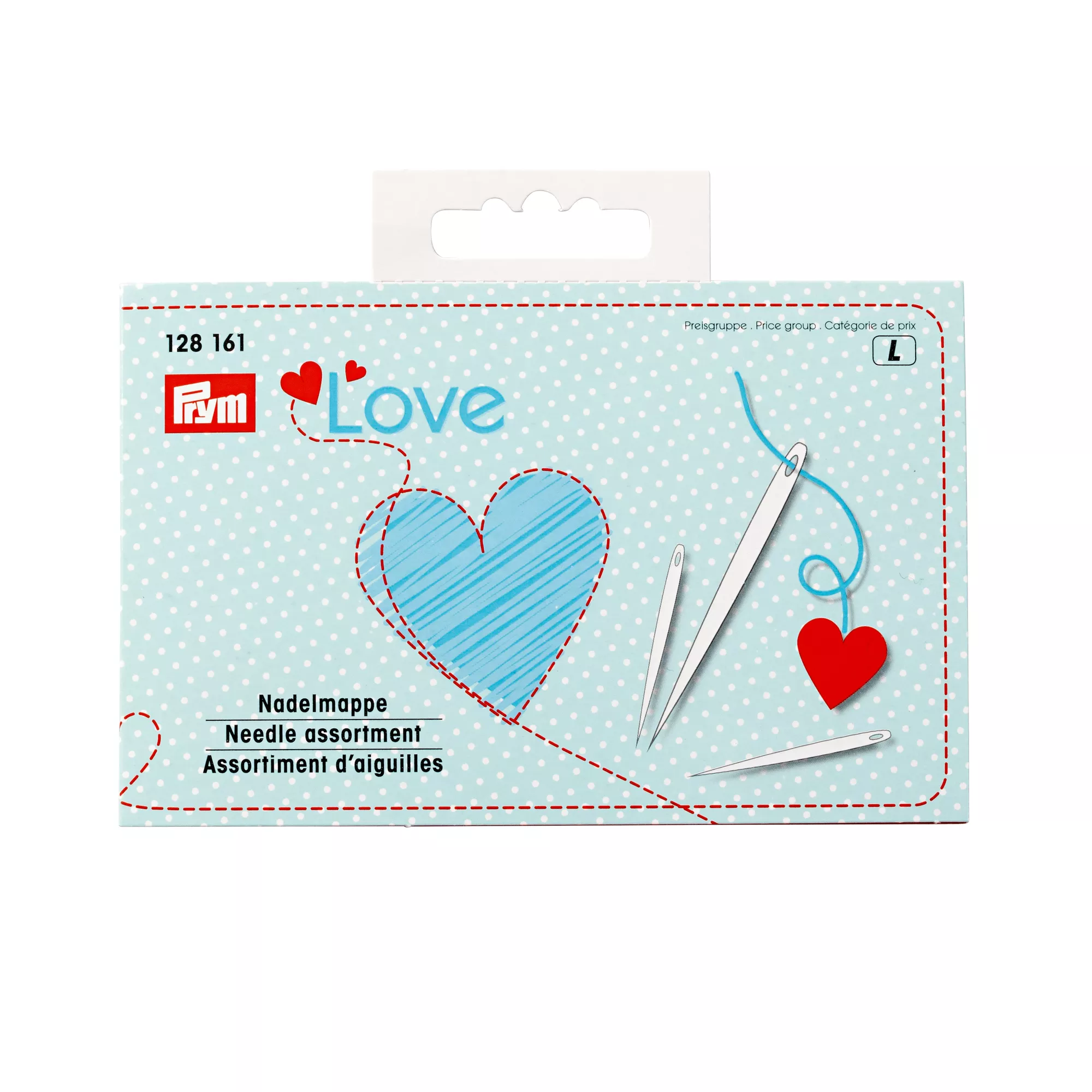 Needle case, Prym Love, 29 sewing and darning needles with threader