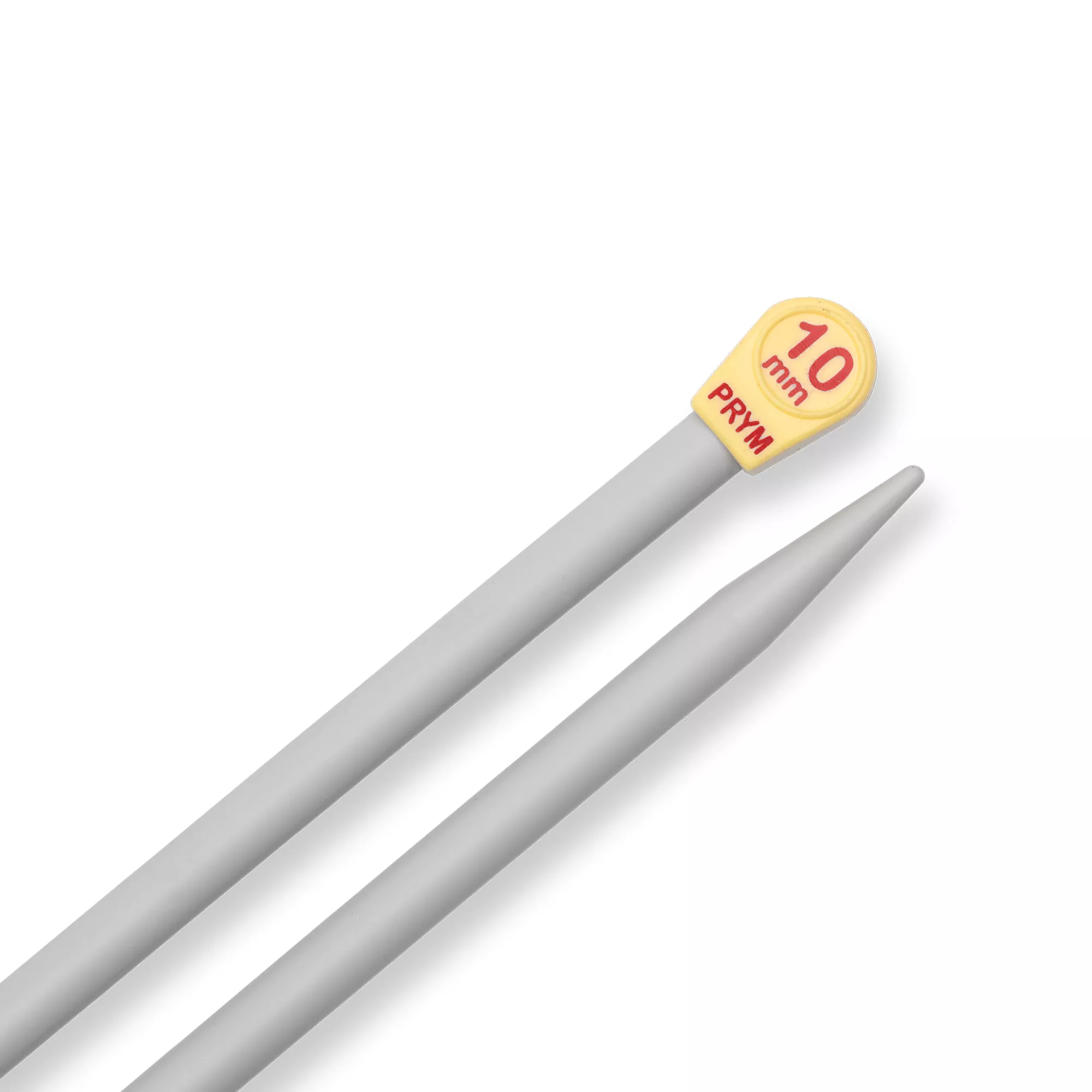 Single-pointed knitting needles, plastic, 35cm, 10.00mm, grey