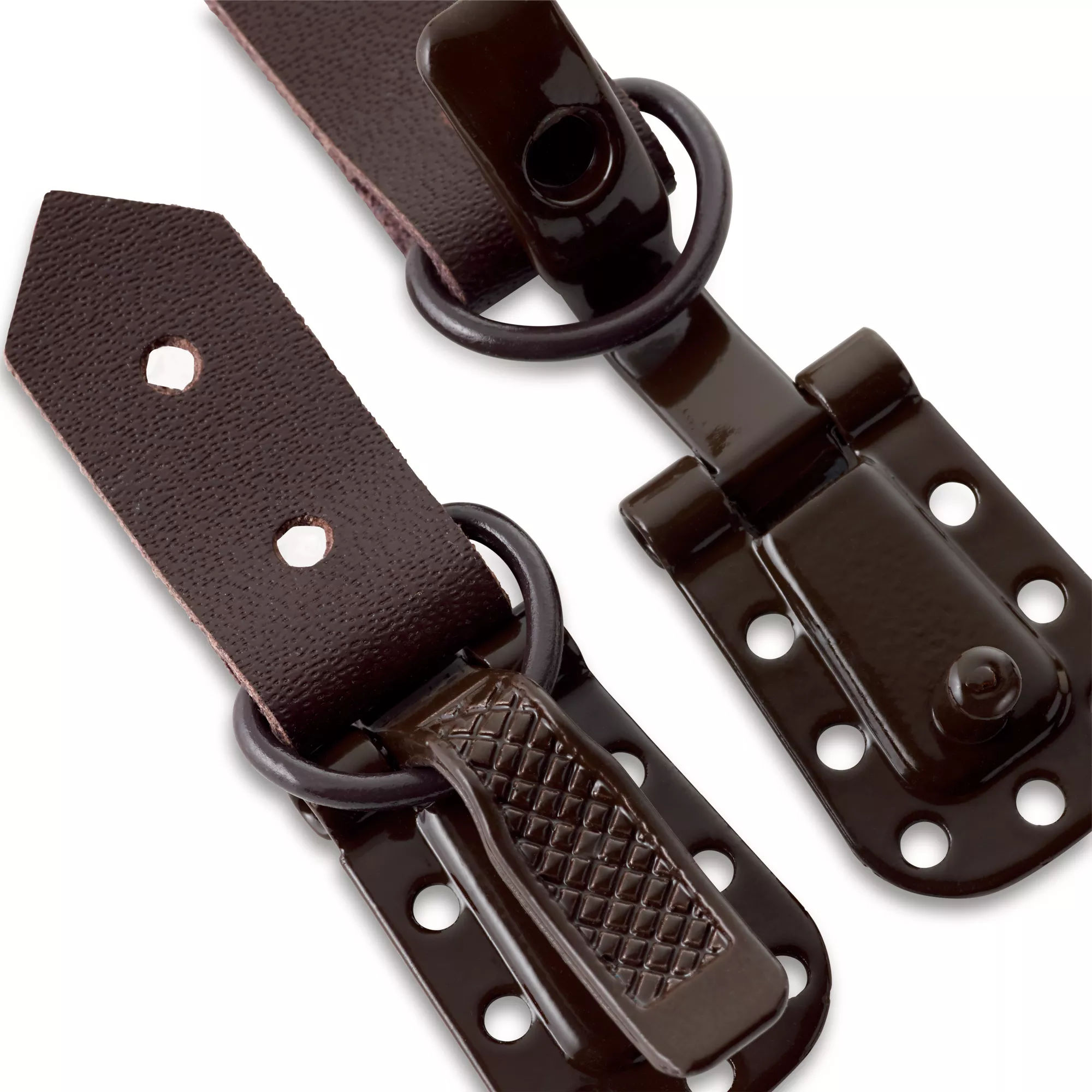 Fur hook clips leather