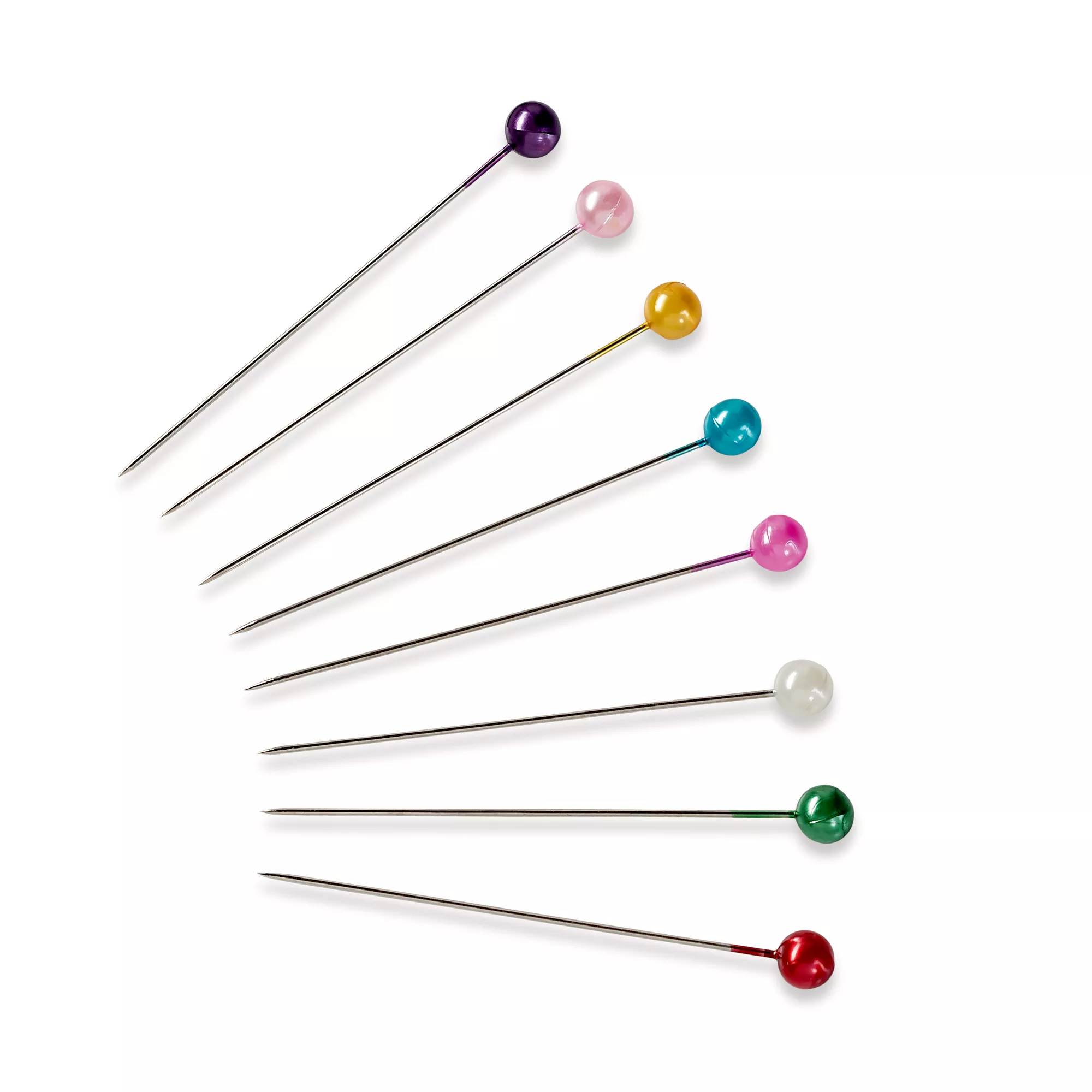Perlkopf-Stecknadeln 0,58 x 40 mm bunt sortiert, Kunststoffdose