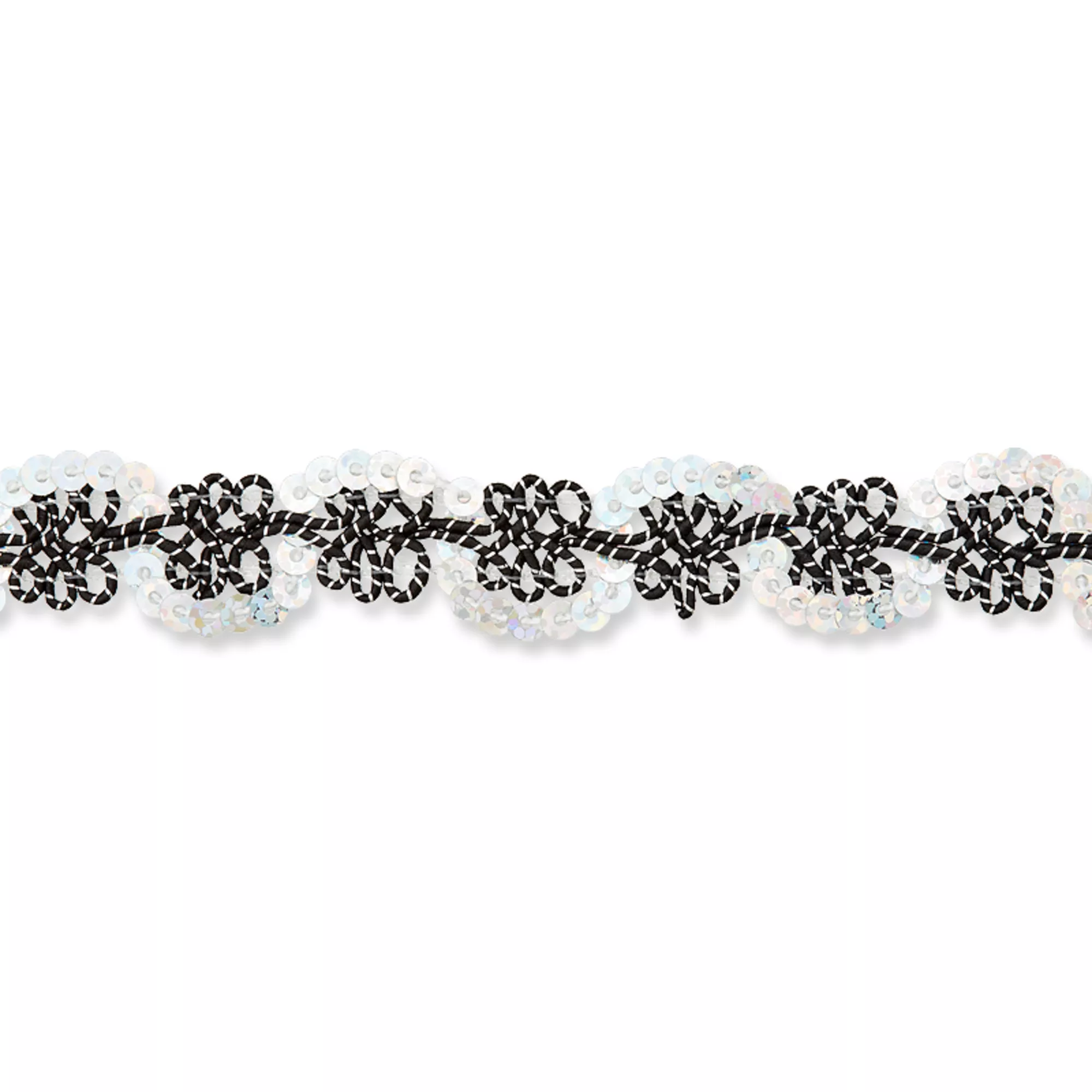 Paillettenborte, 18mm, schwarz