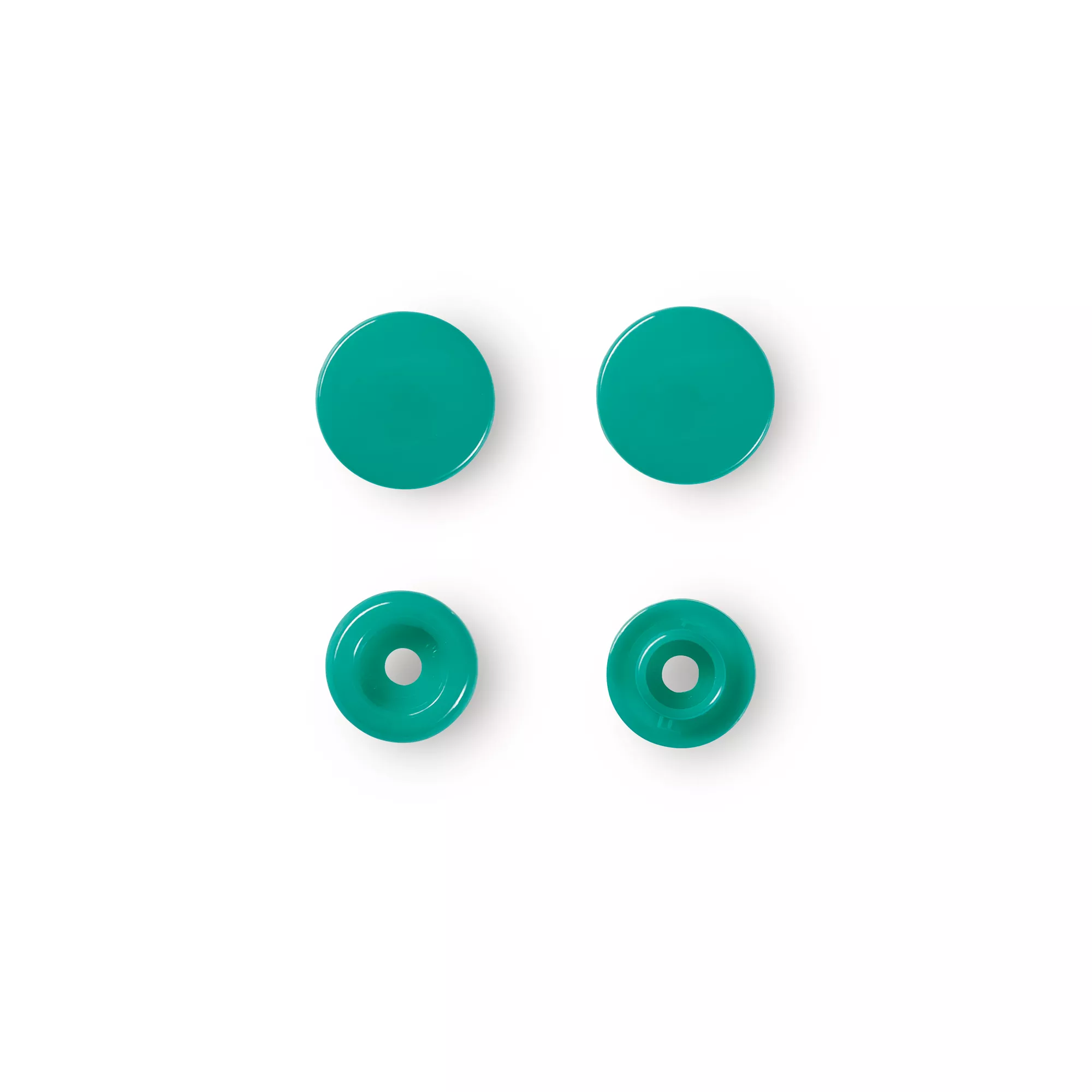 Non-sew press fasteners, Colour Snaps, round, 12.4mm, green