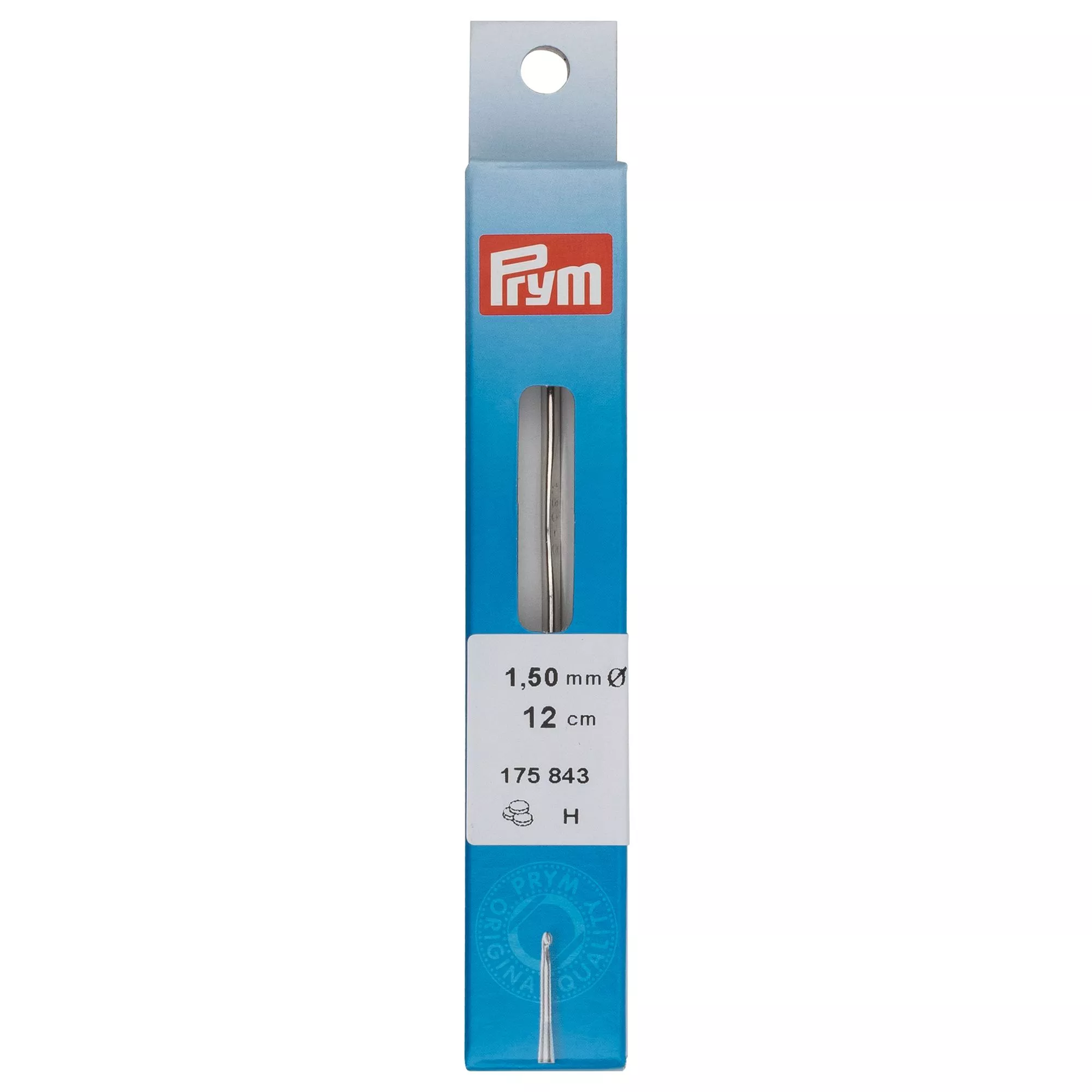 Crochet hook without handle, 0.60mm, silver-coloured
