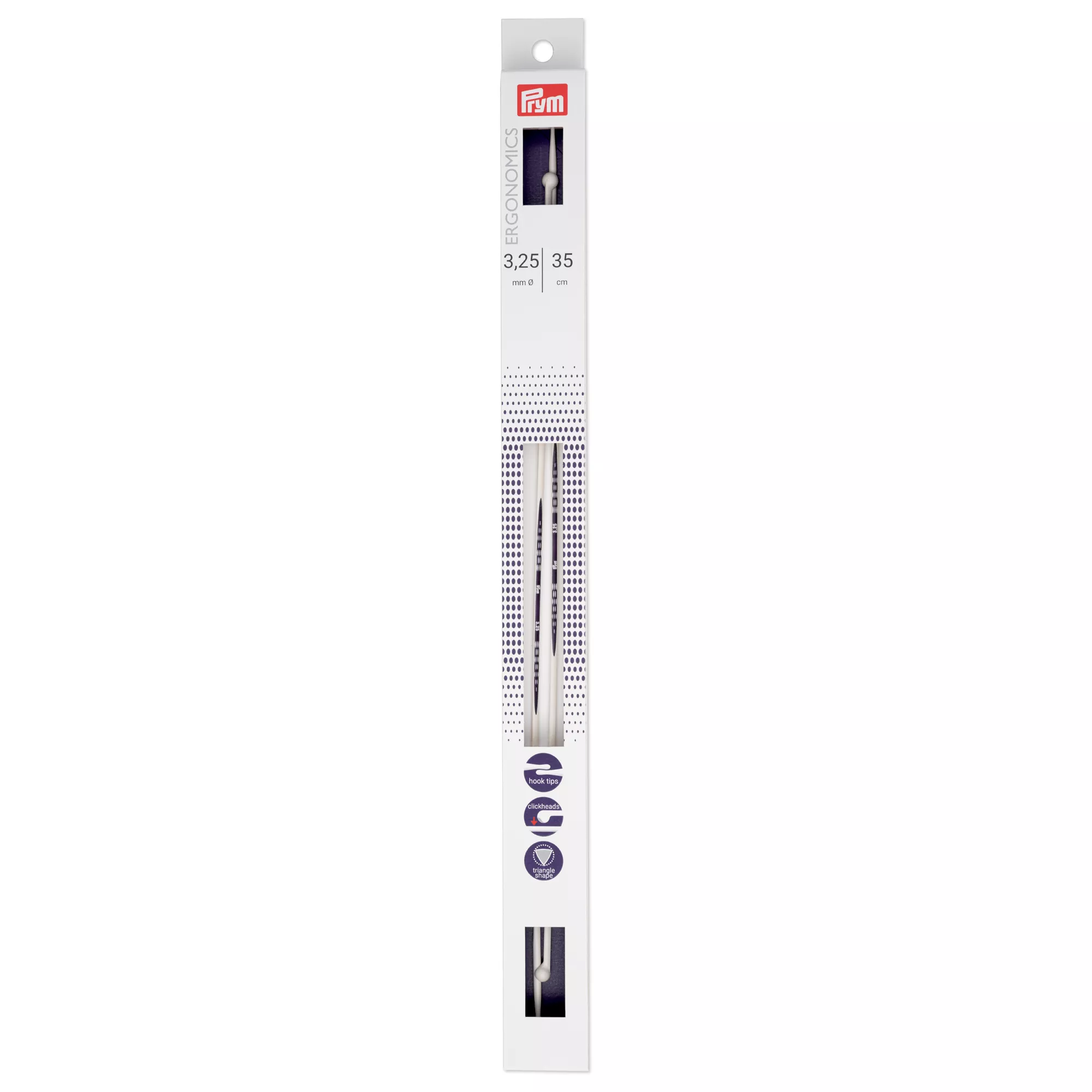 Single-pointed knitting needles prym.ergonomics, 35cm, 3.25mm