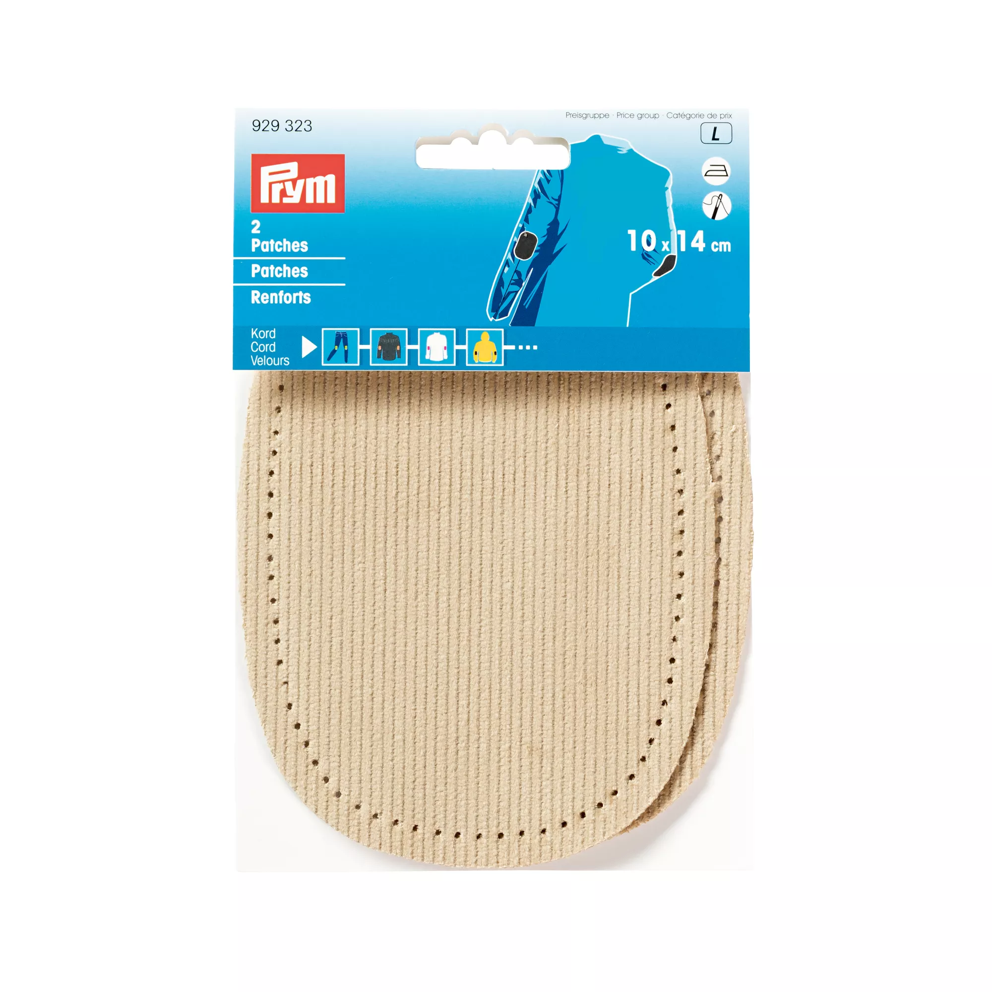 Parches, pana, para aplicar con la plancha, 10x14, beige