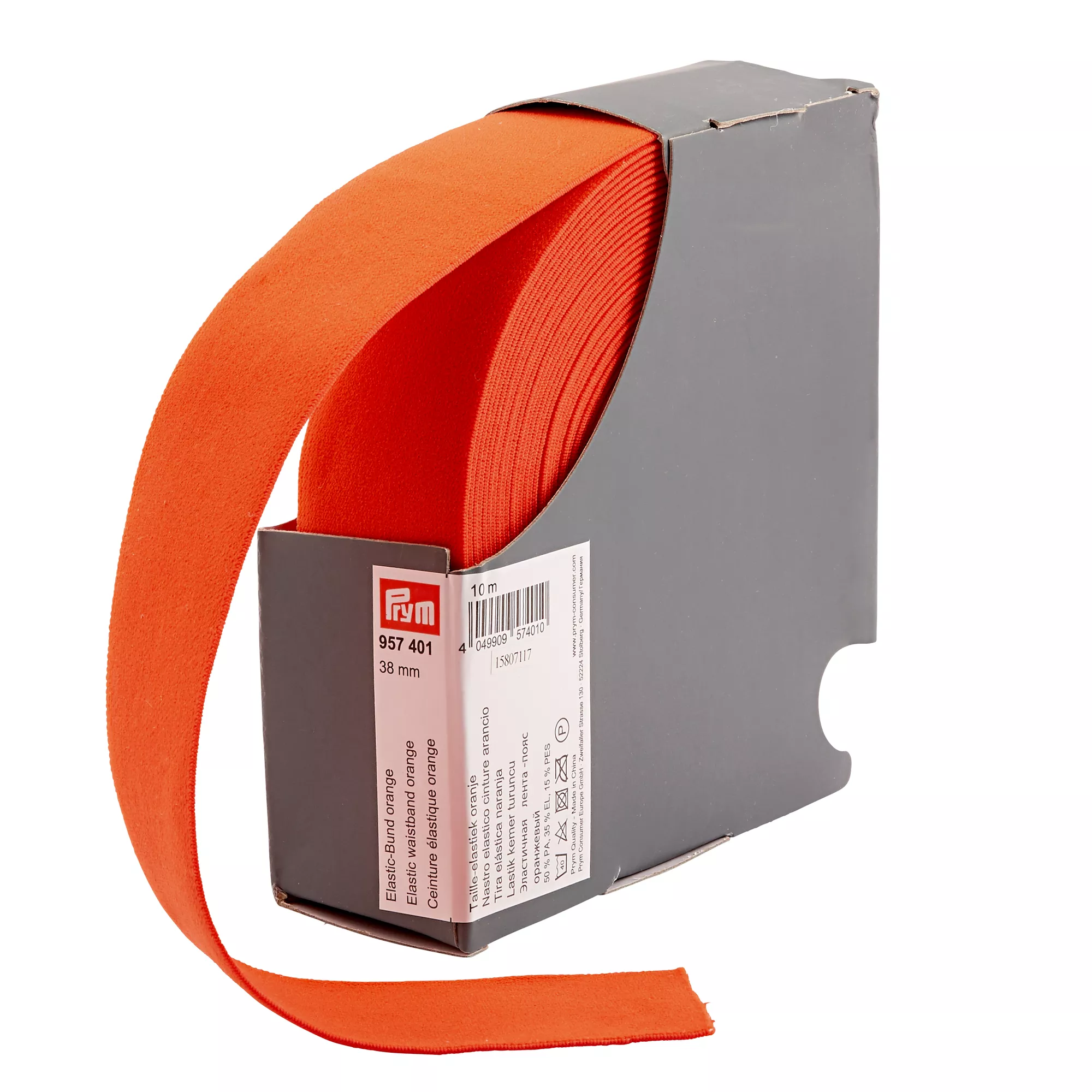 Tira elástica, 38mm, naranja