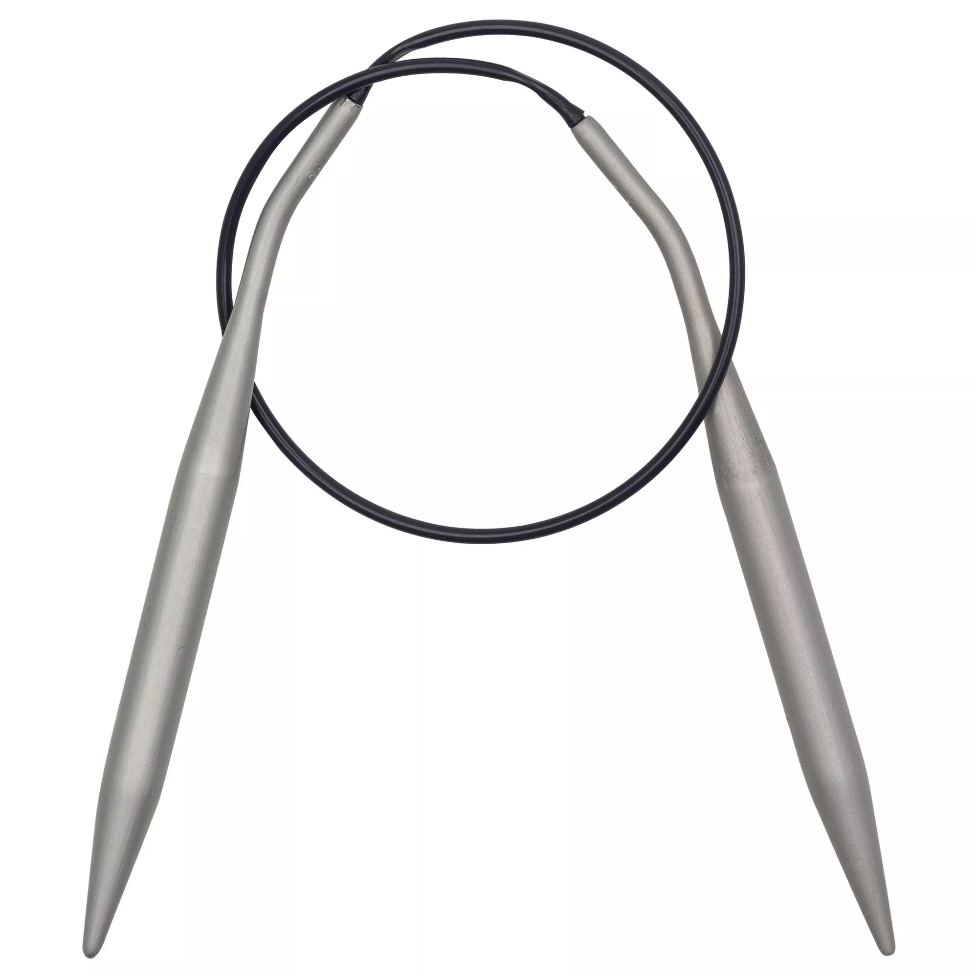 Circular knitting needles, aluminium, 40cm, 7.00mm, grey