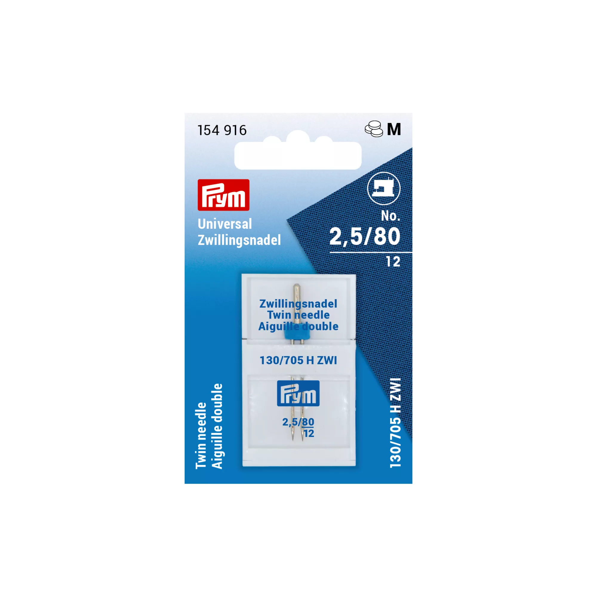 Universal double sewing machine needles, 130/705, 80/2.5mm