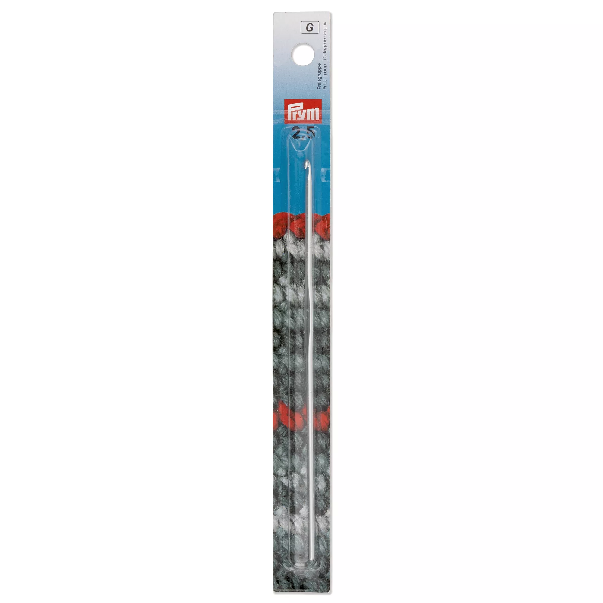 Wool crochet hooks without handle, 14cm, 2.50mm, silver