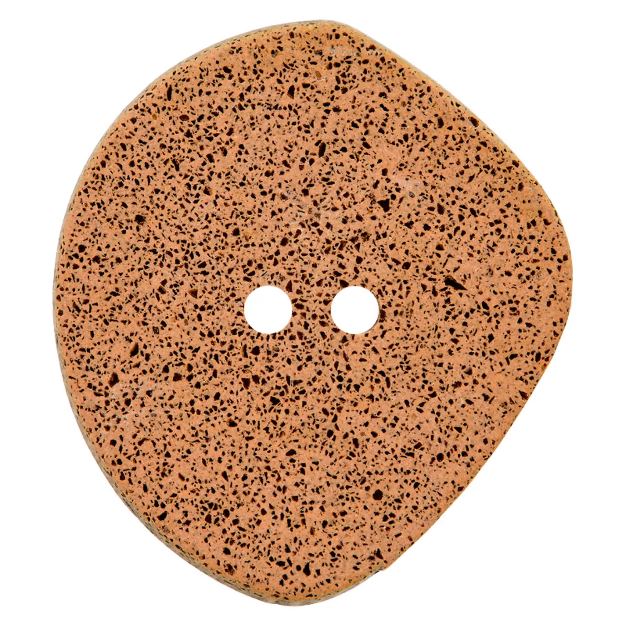 Bouton café/polyester 2-trous, recyclé