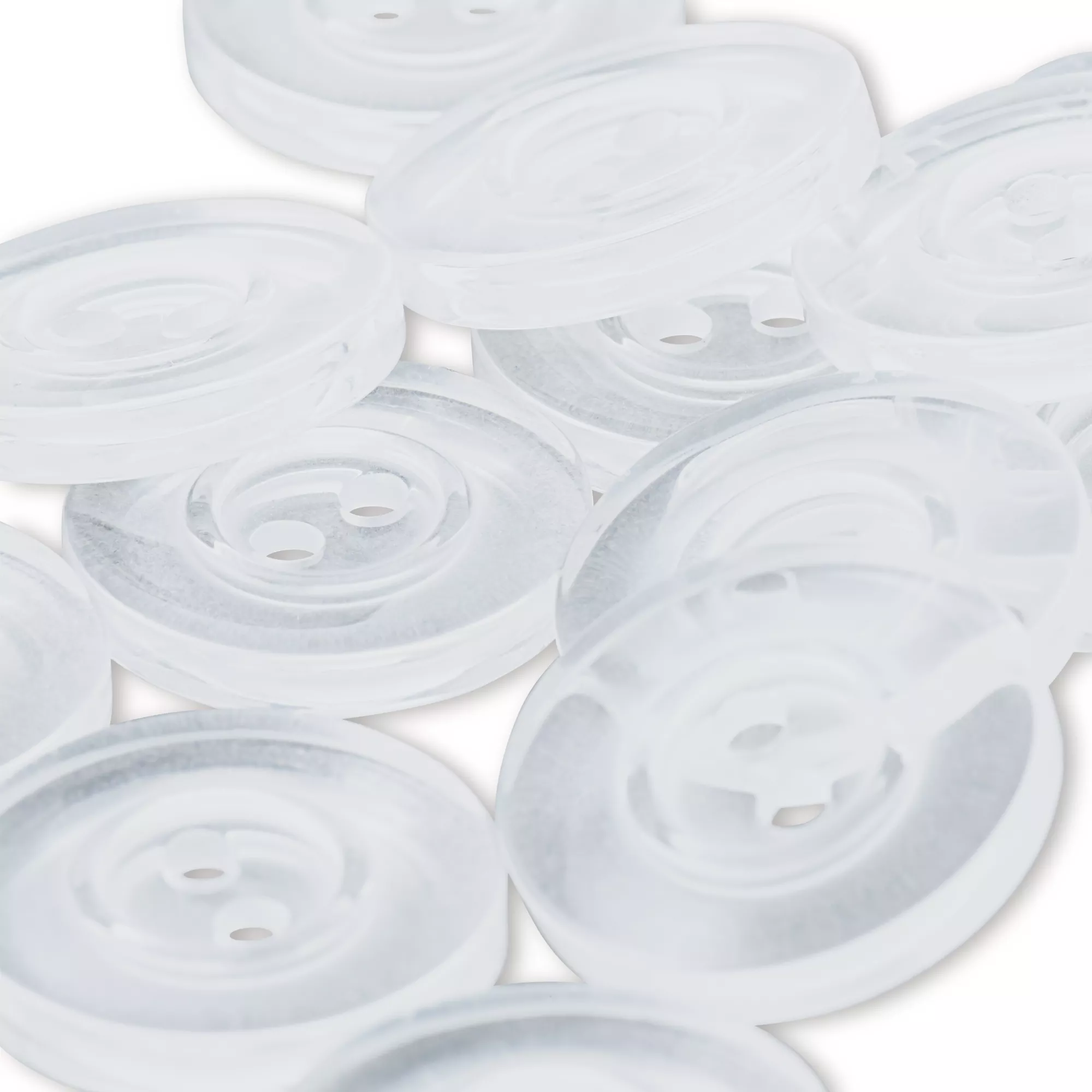 Botones lavables, blanco y transparente