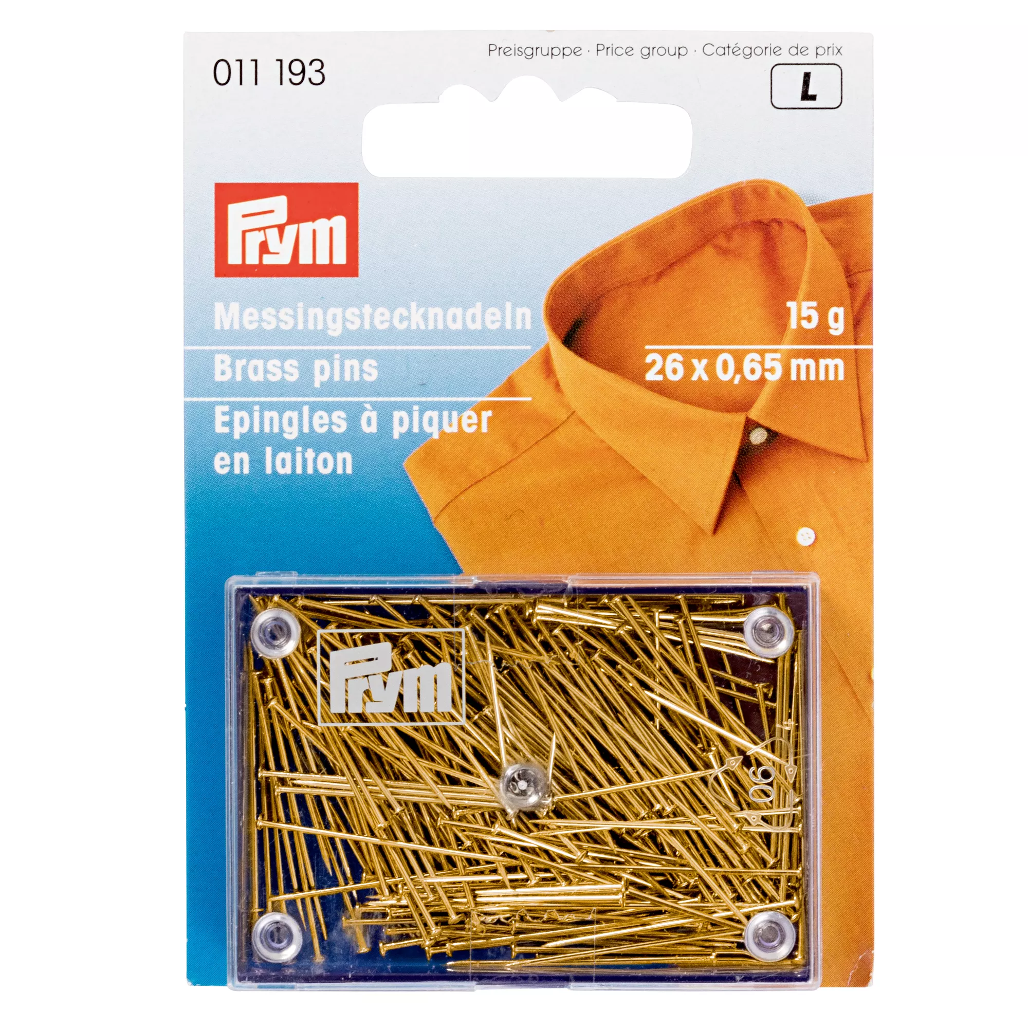 Pins, 0.60 x 18mm, gold-coloured, 500g