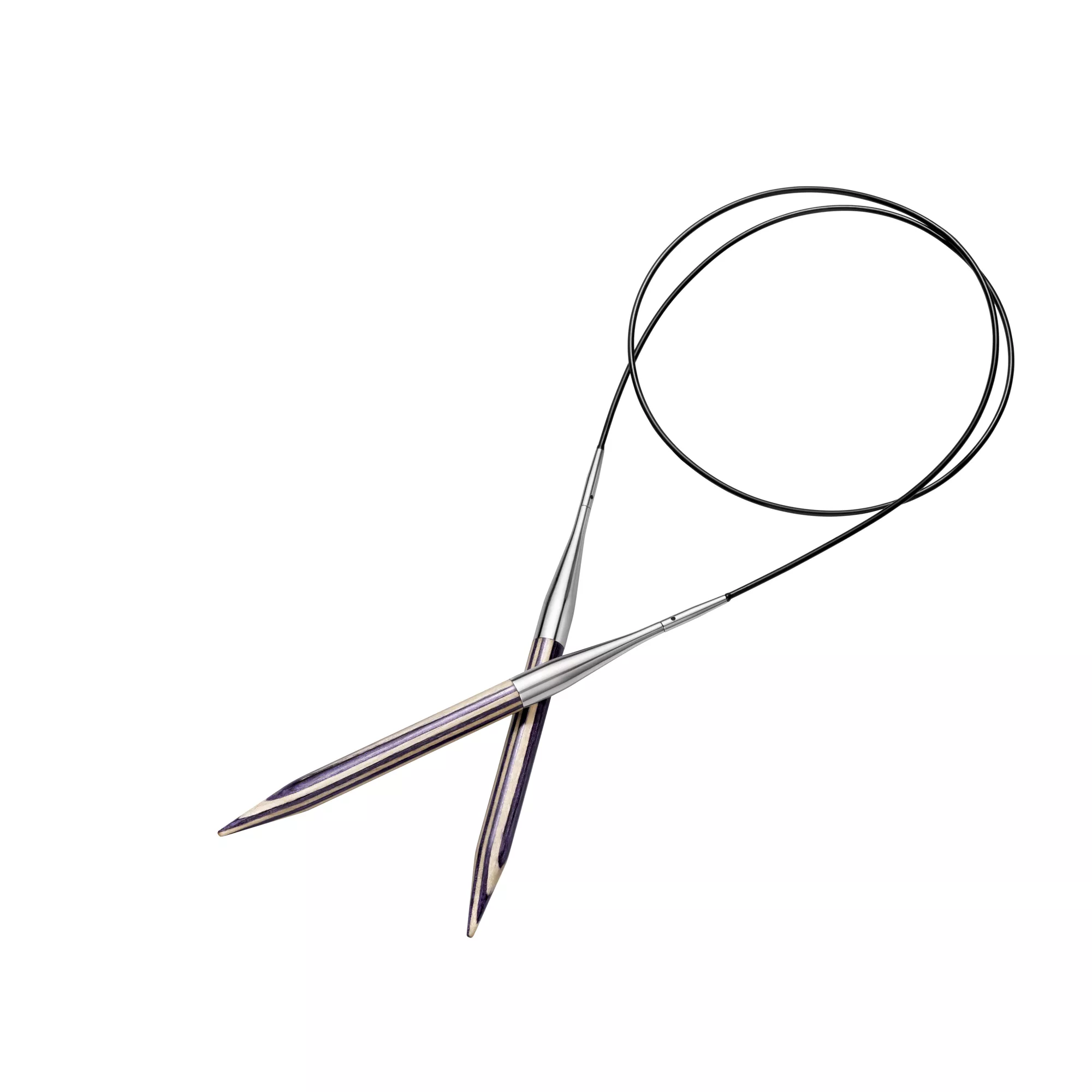 Aiguilles à tricoter circulaires jeu, rayures lila 4-10mm