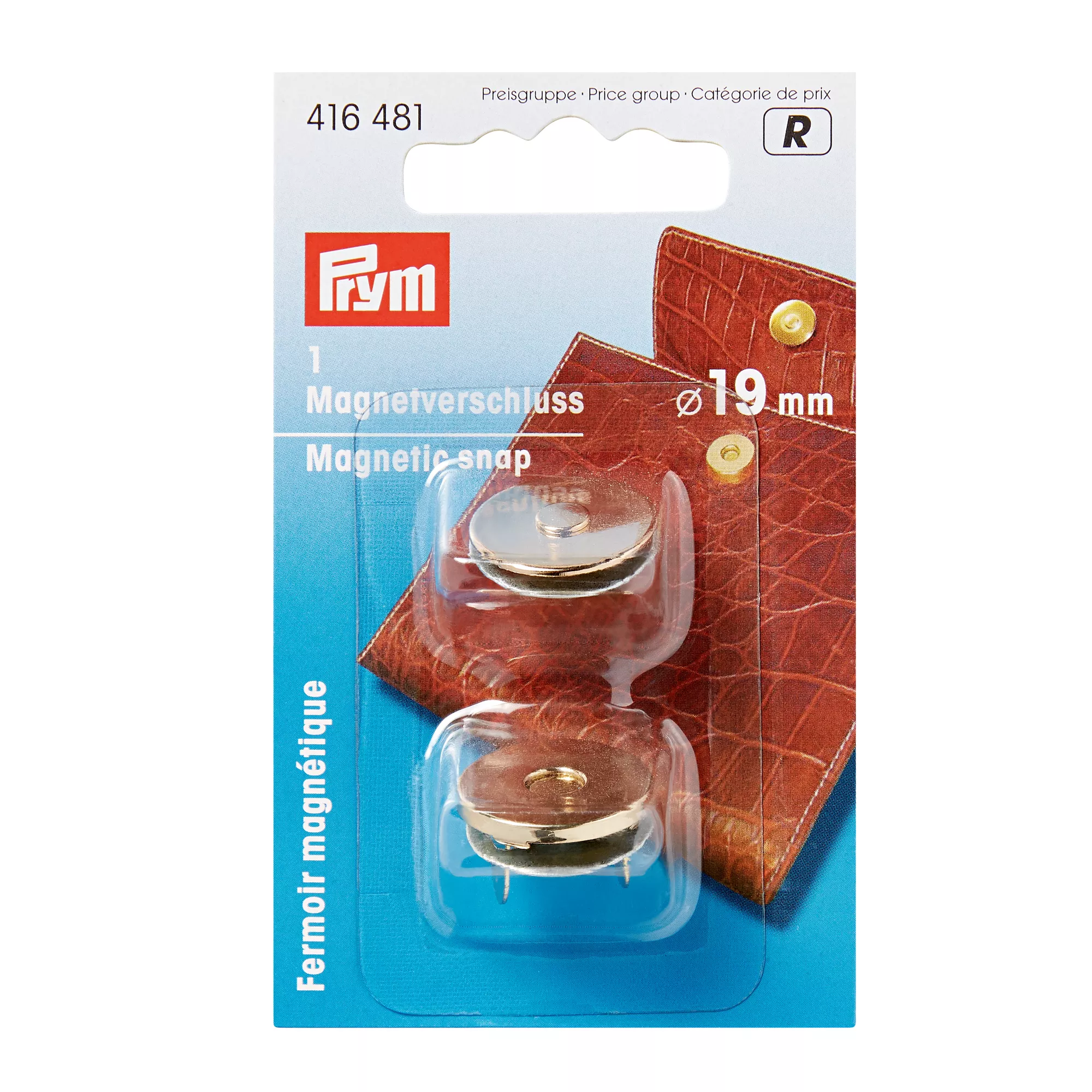 Magnetic snap, 19mm, gold-coloured