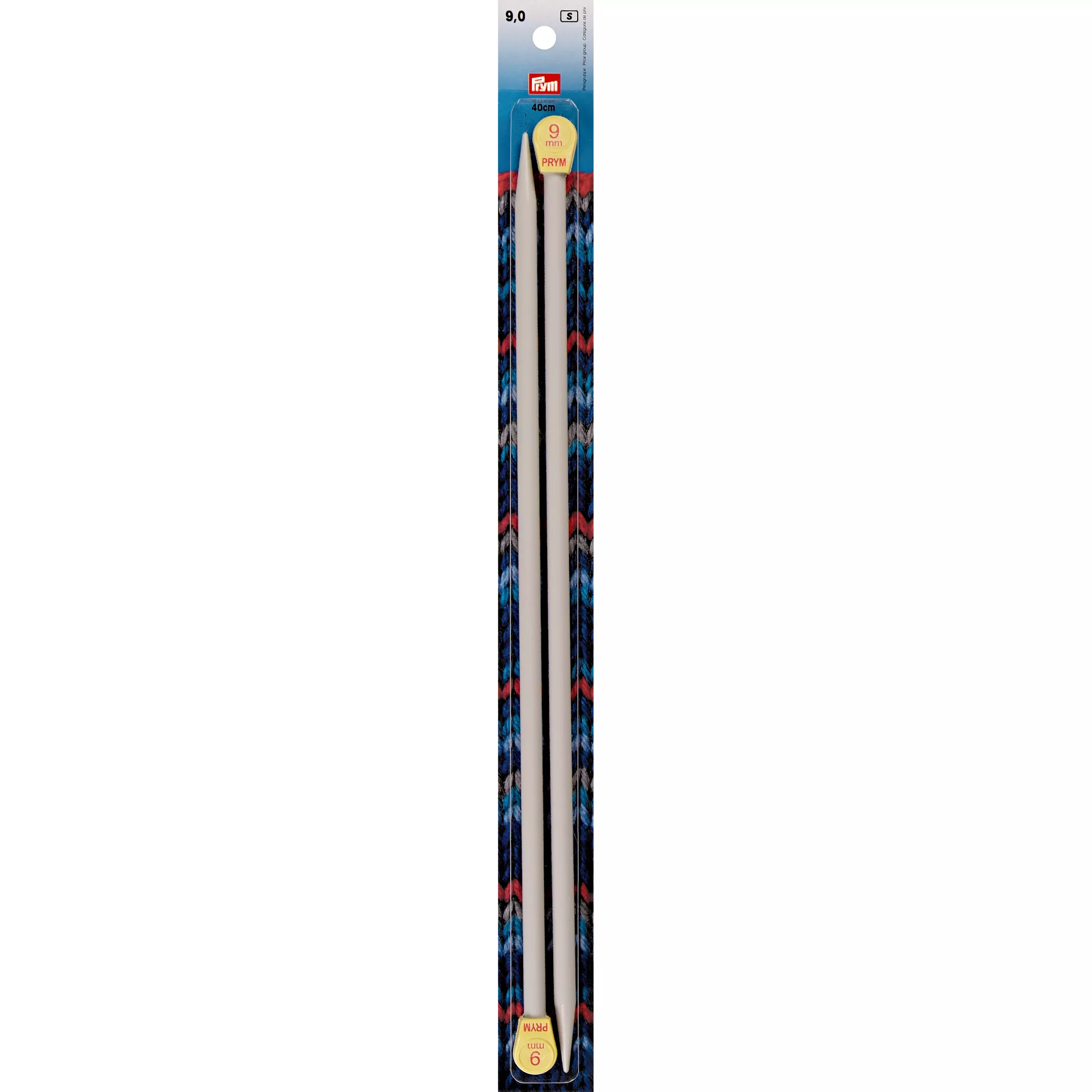 Single-pointed knitting needles, plastic, 40cm, 9.00mm, grey