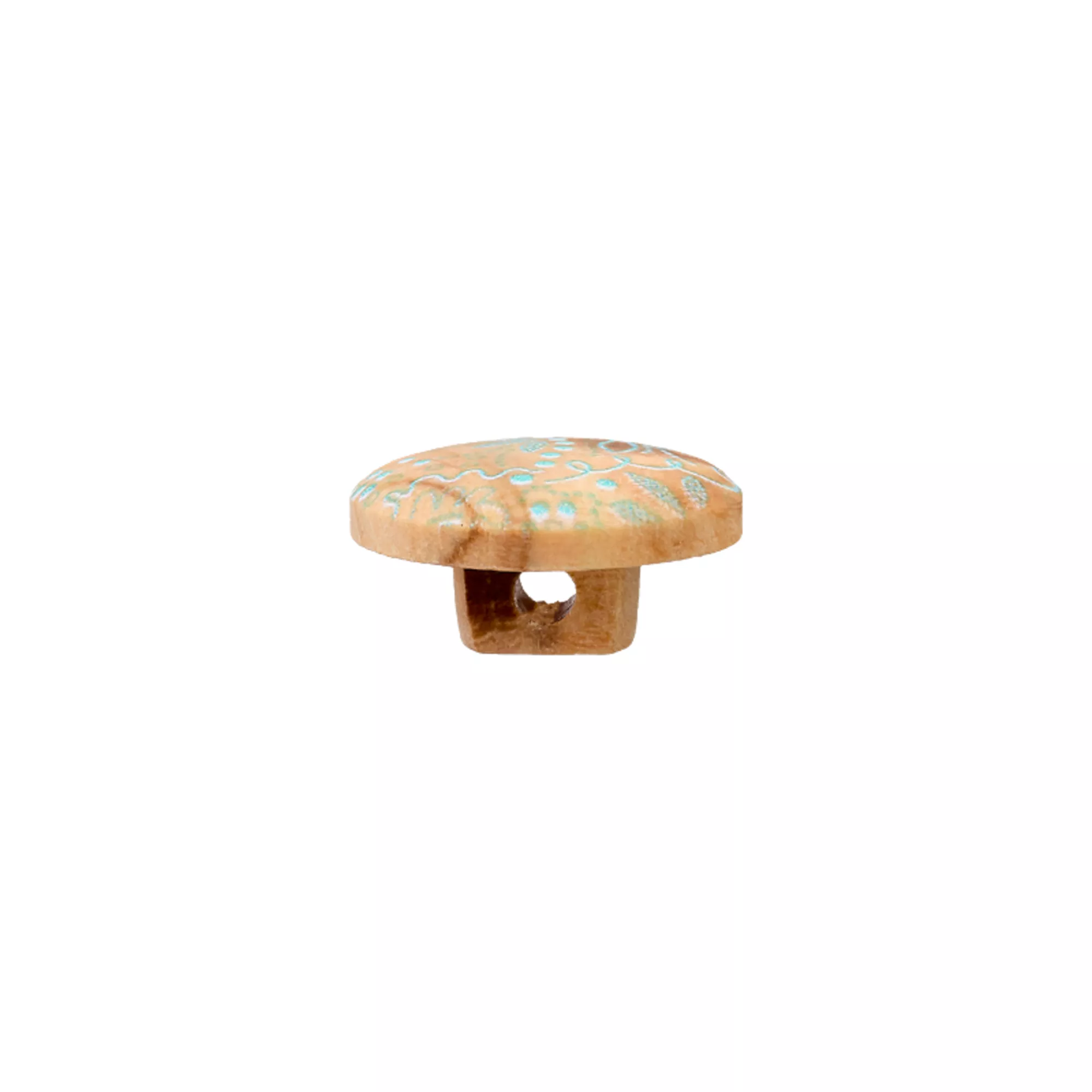 Bouton bois pied, Motif