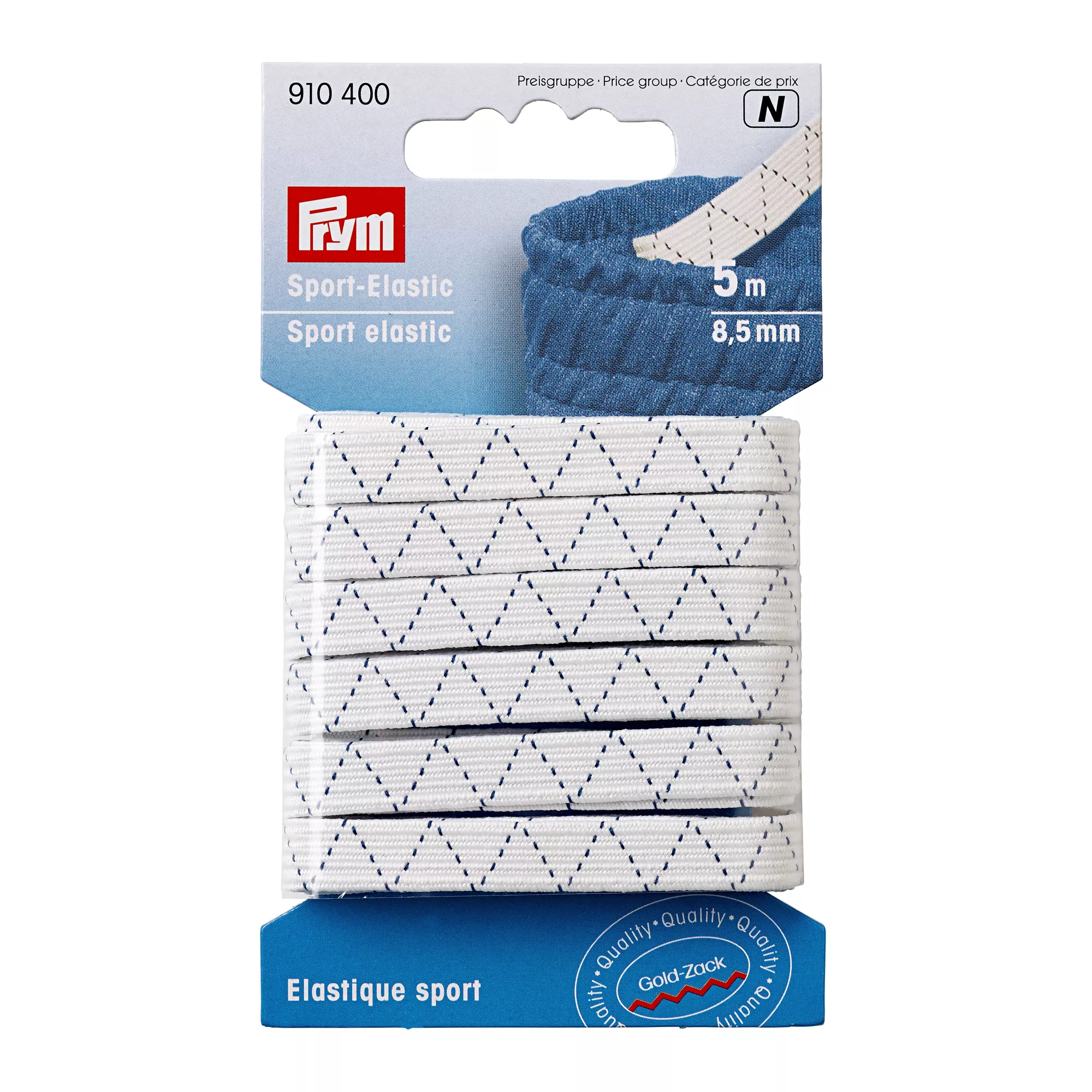 Sports elastic 8.5mm, white