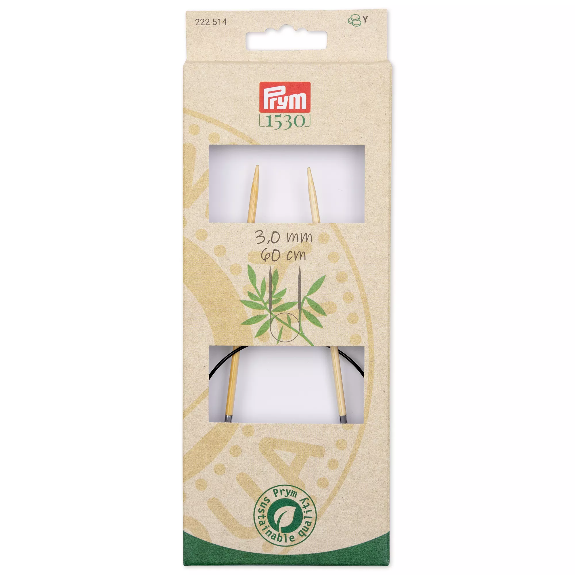 Aiguille à tricoter circulaire Bambou Prym 1530, 60cm, 3,00mm