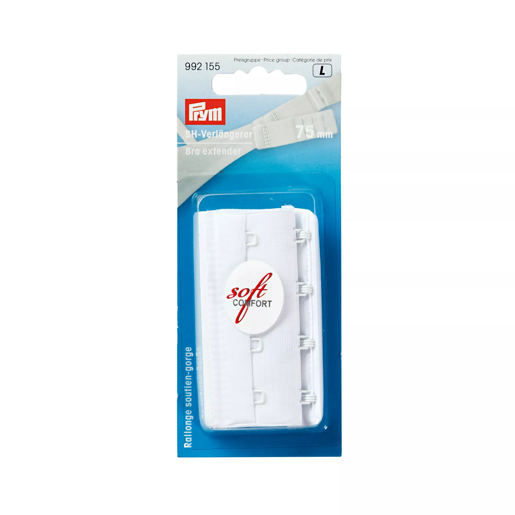 Allarga reggiseno, 3x4 ganci, 75mm, bianco