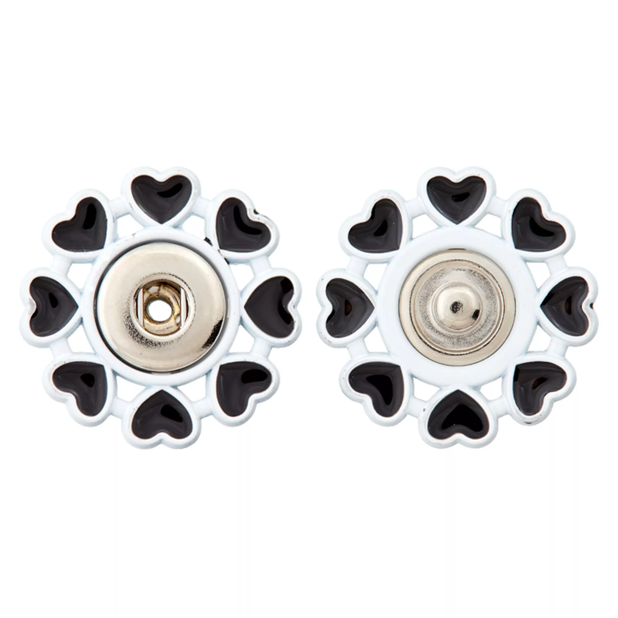 Metal snap button Heart