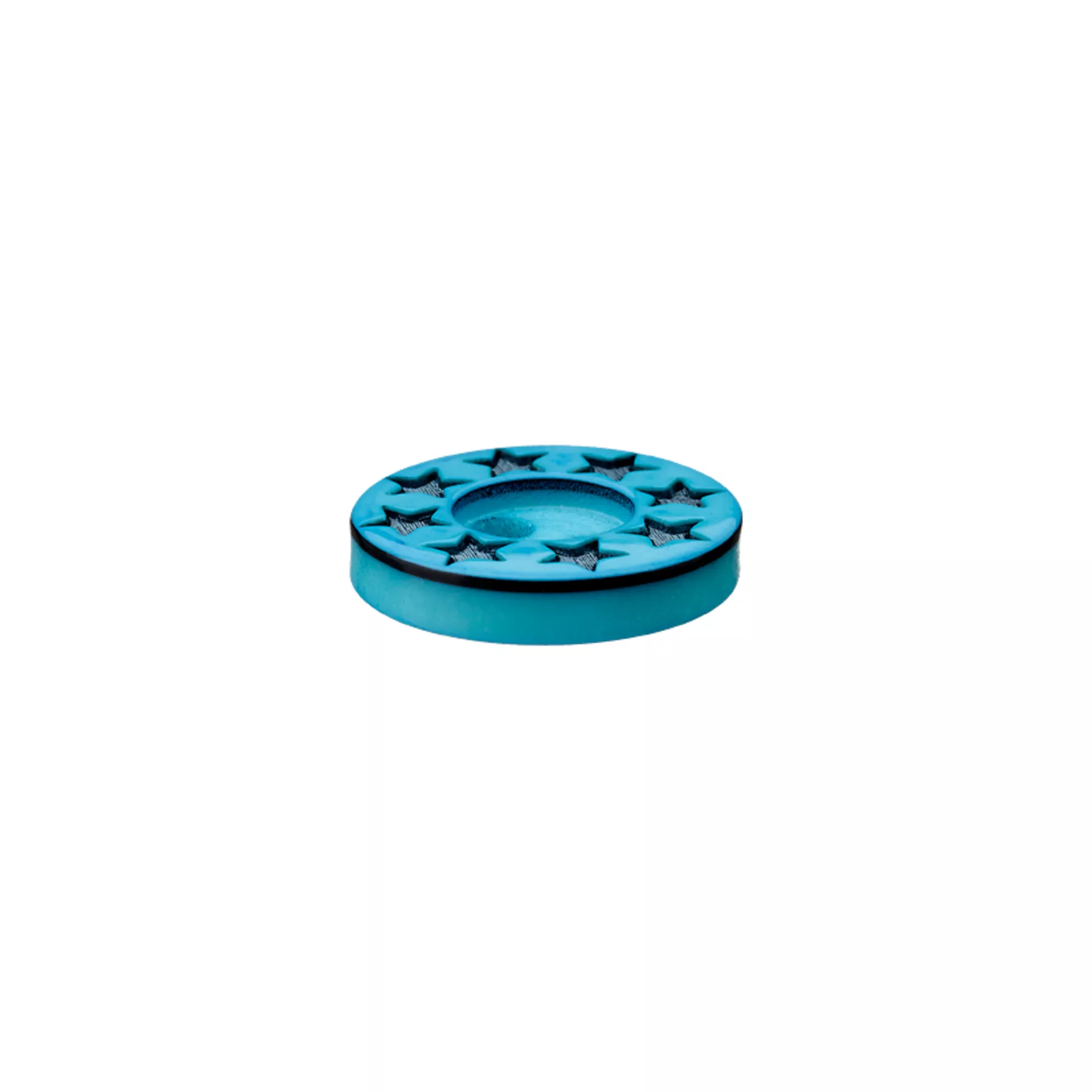 Bottone in poliestere 2 fori, Stelle, 12mm, turchese scuro
