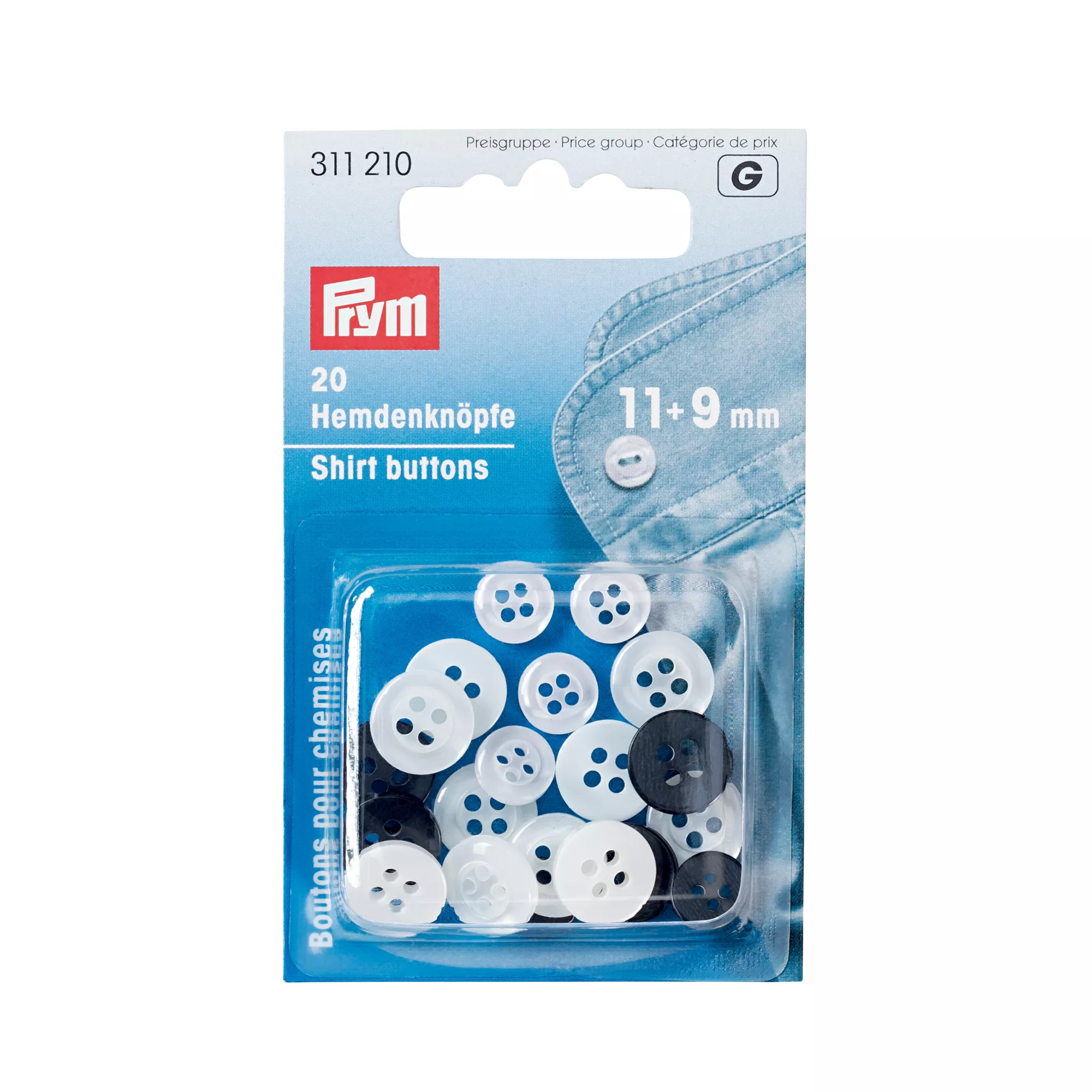 Shirt buttons 11 + 9 mm mother-of-pearl imitation/anthracite