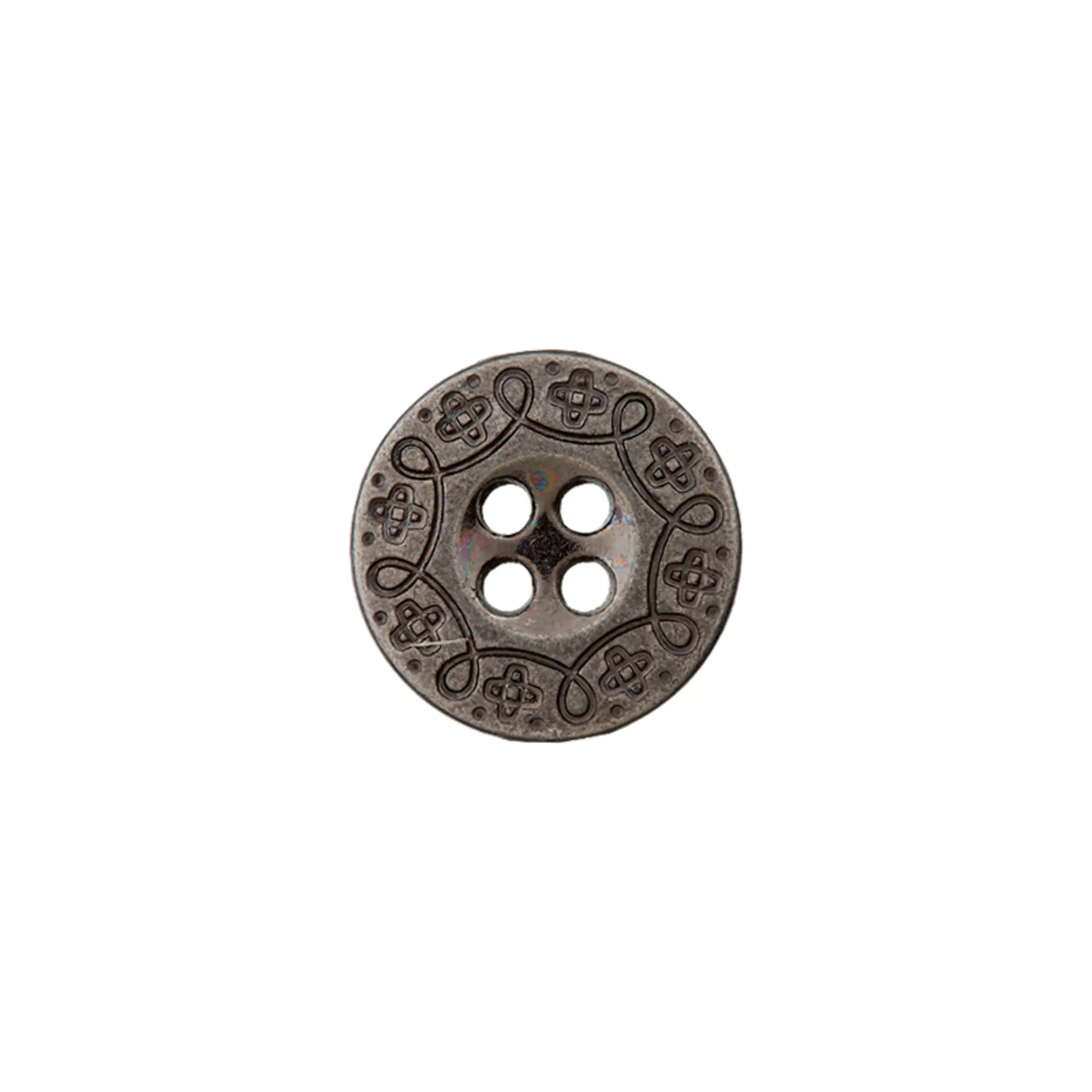 Metal four-hole button