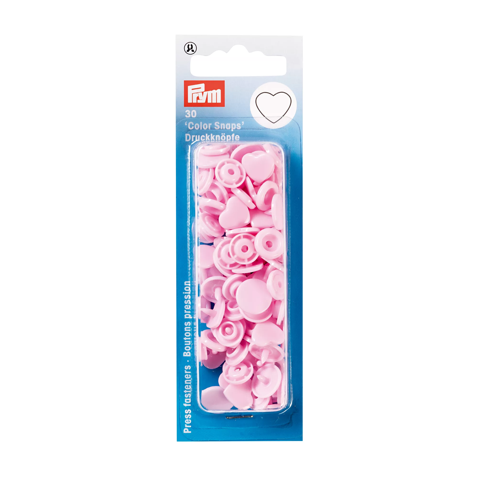 Non-sew press fasteners, Colour Snaps, Heart, rose