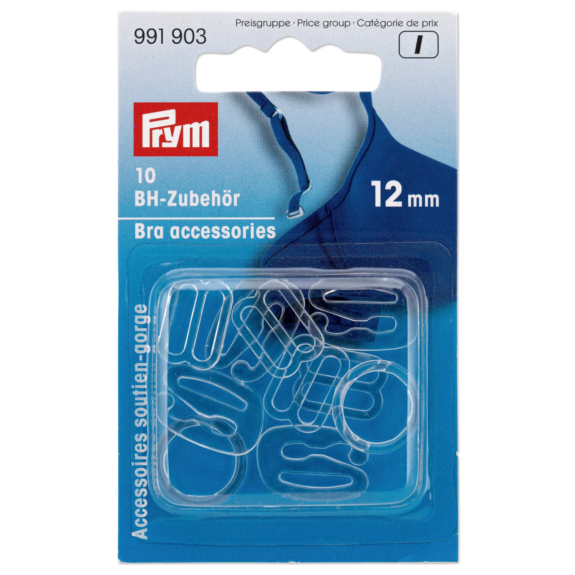 Bra accessories, 12 mm, transparent