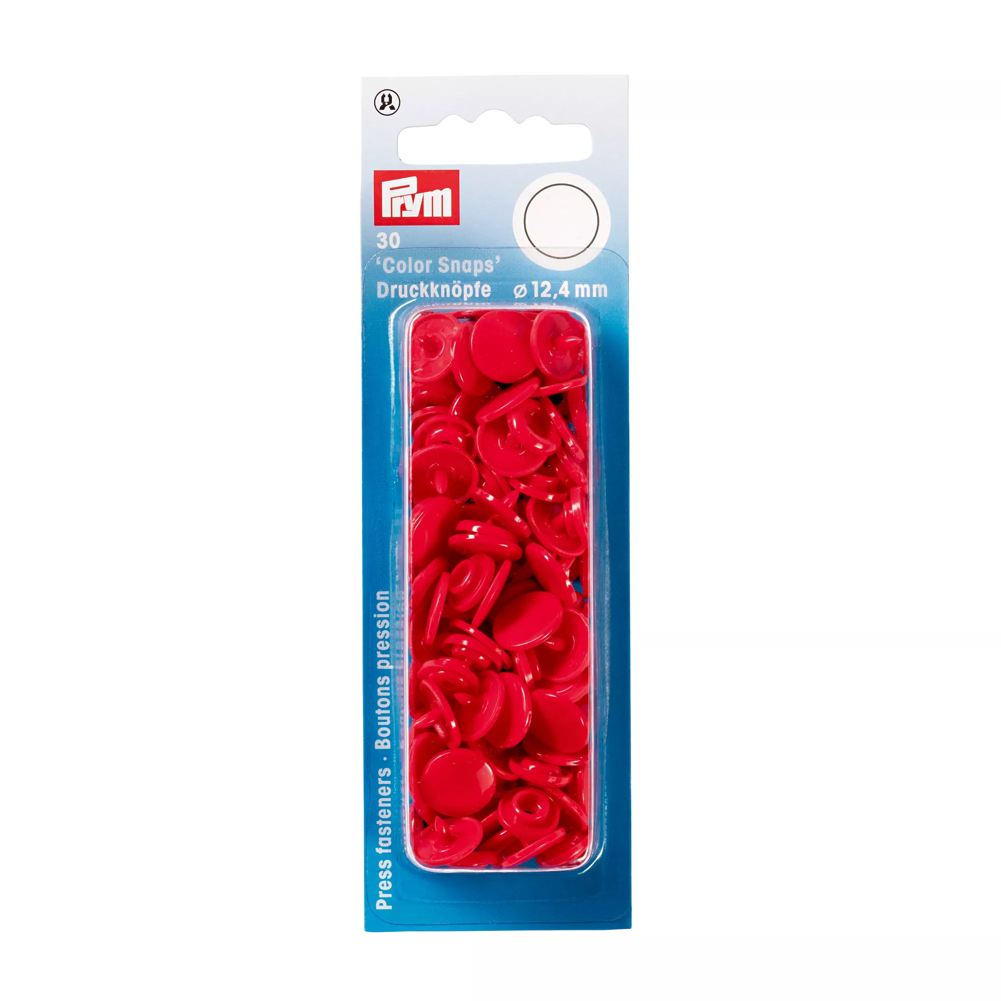 Bottoni a pressione Color Snaps, rotondo, 12,4mm, rosso
