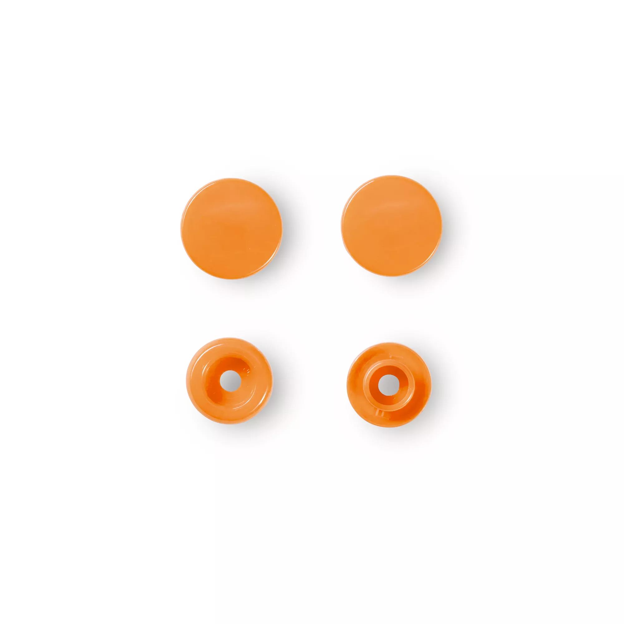 Non-sew press fasteners, Colour Snaps, round, 12.4mm, orange