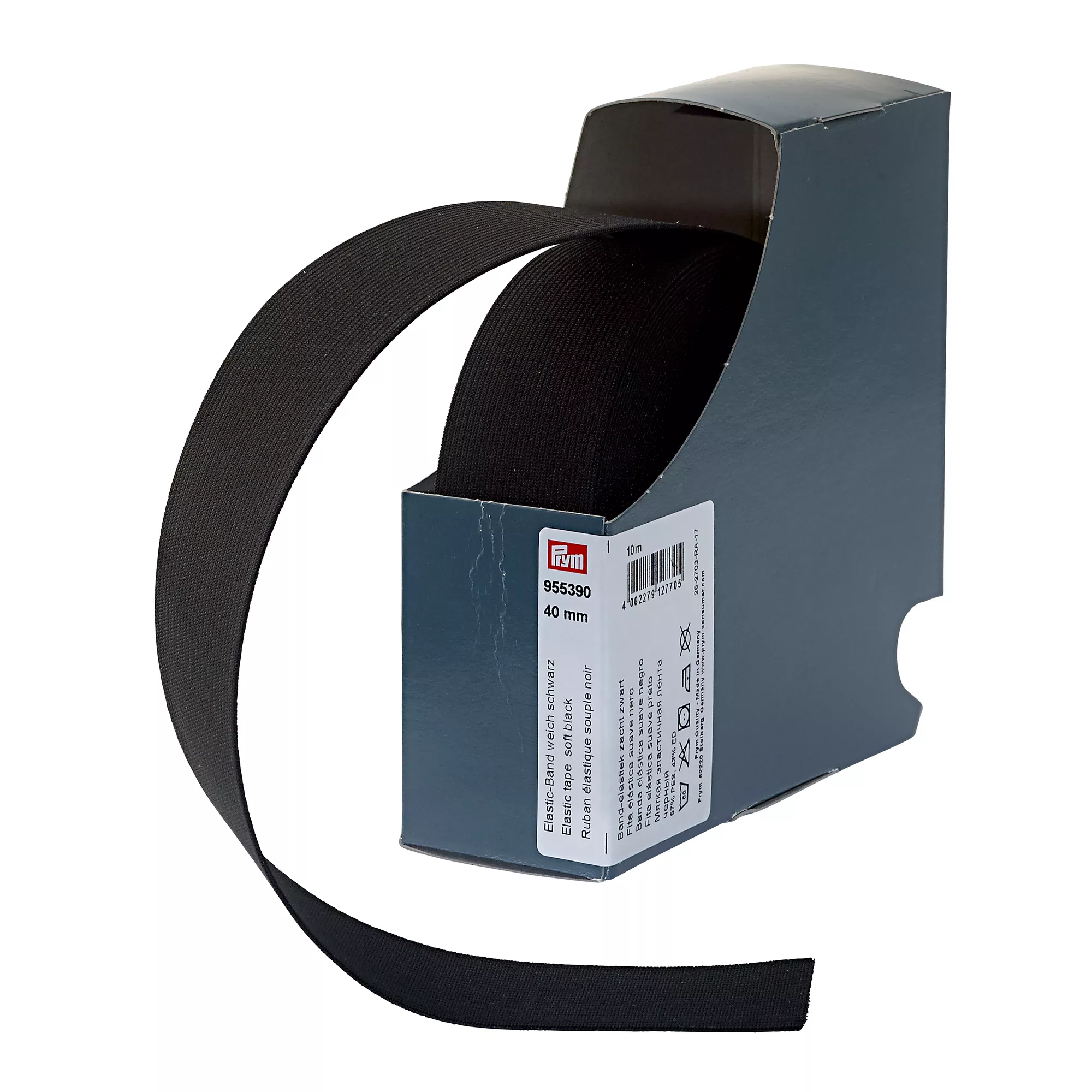 Nastro elastico soffice, 40mm, nero, 10m