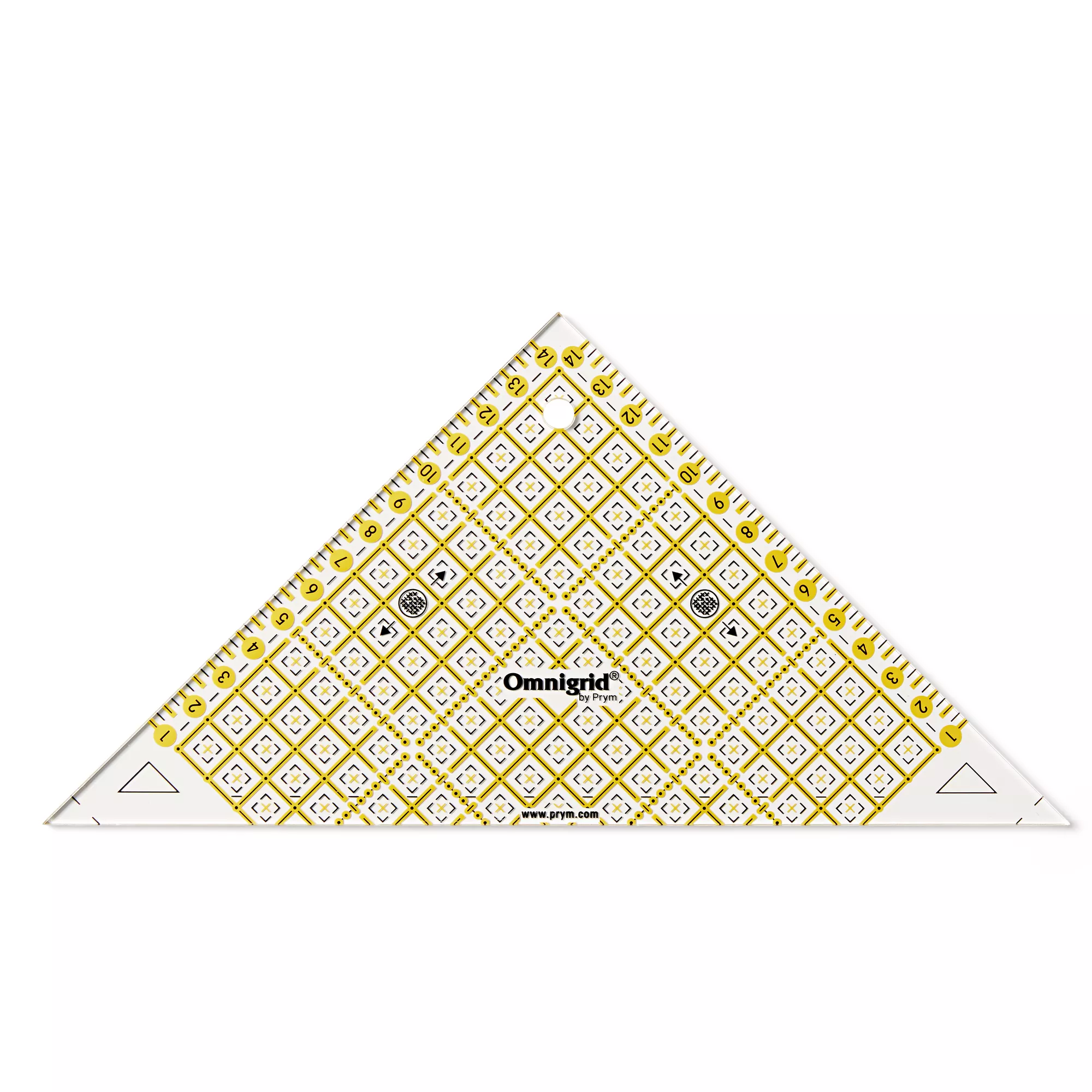 Omnigrid jaunty triangles, inch or cm scale