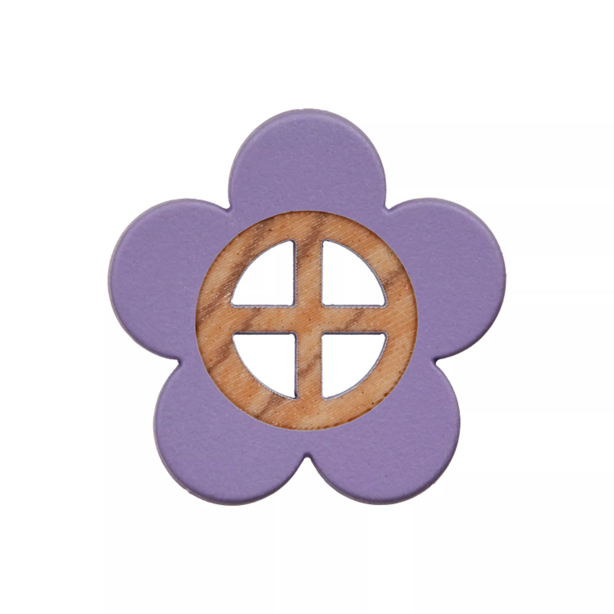 Polyester button 4-holes, Flower, 20mm