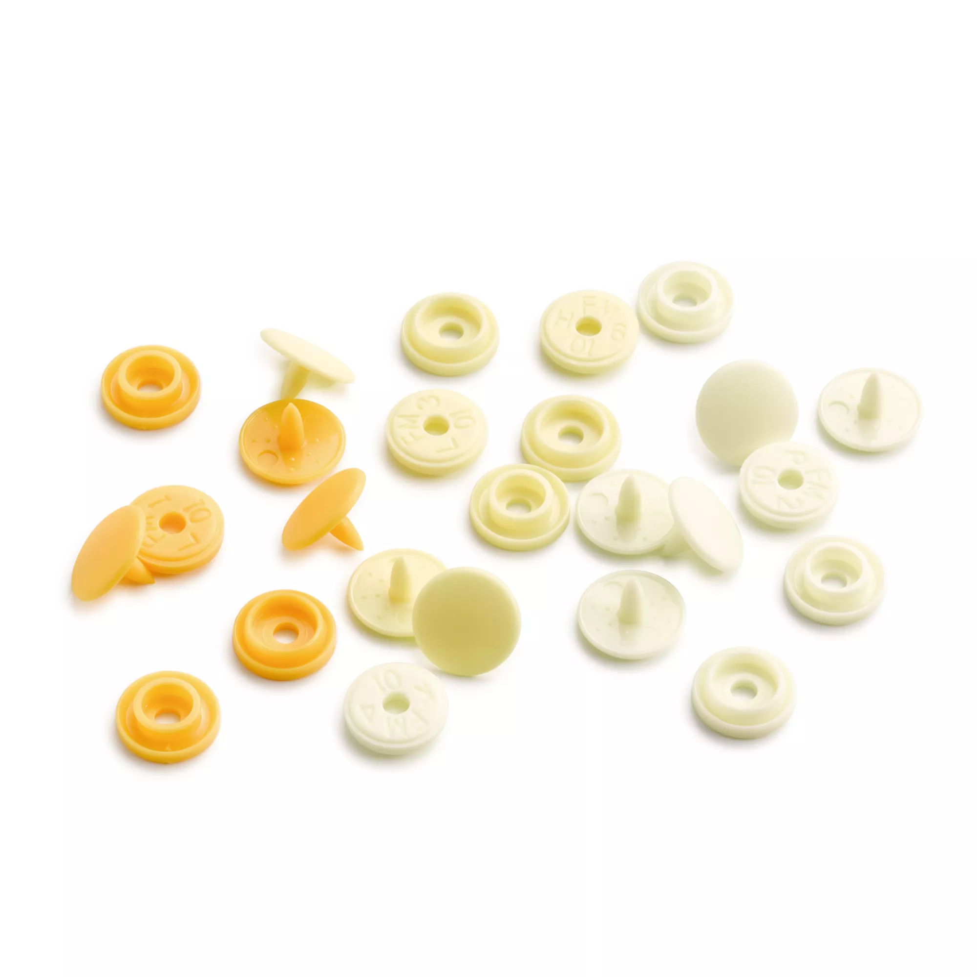 Press fasteners Color Snaps Mini, Prym Love, 9 mm, in shades of pale yellow