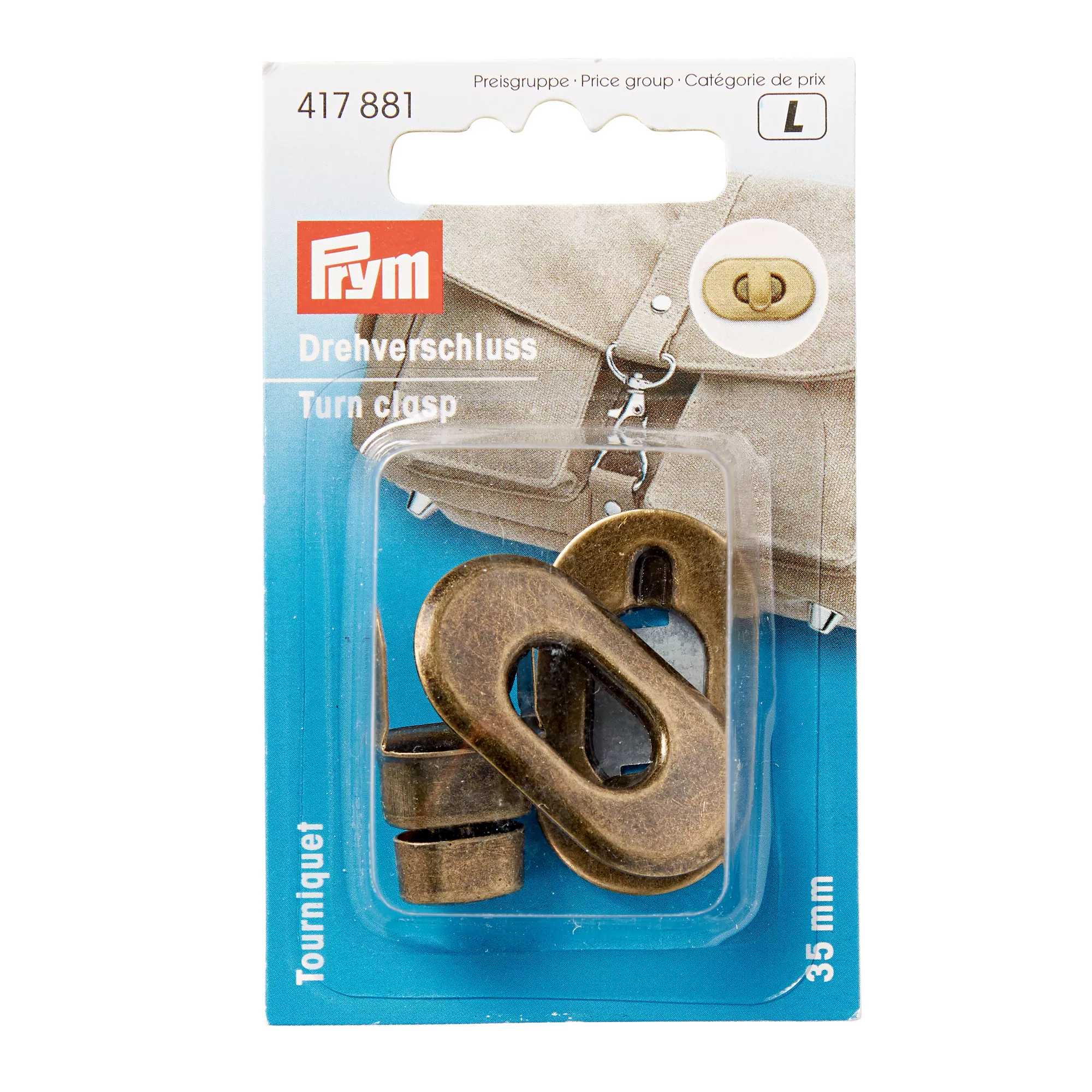 Torniquete para bolsos, latón viejo