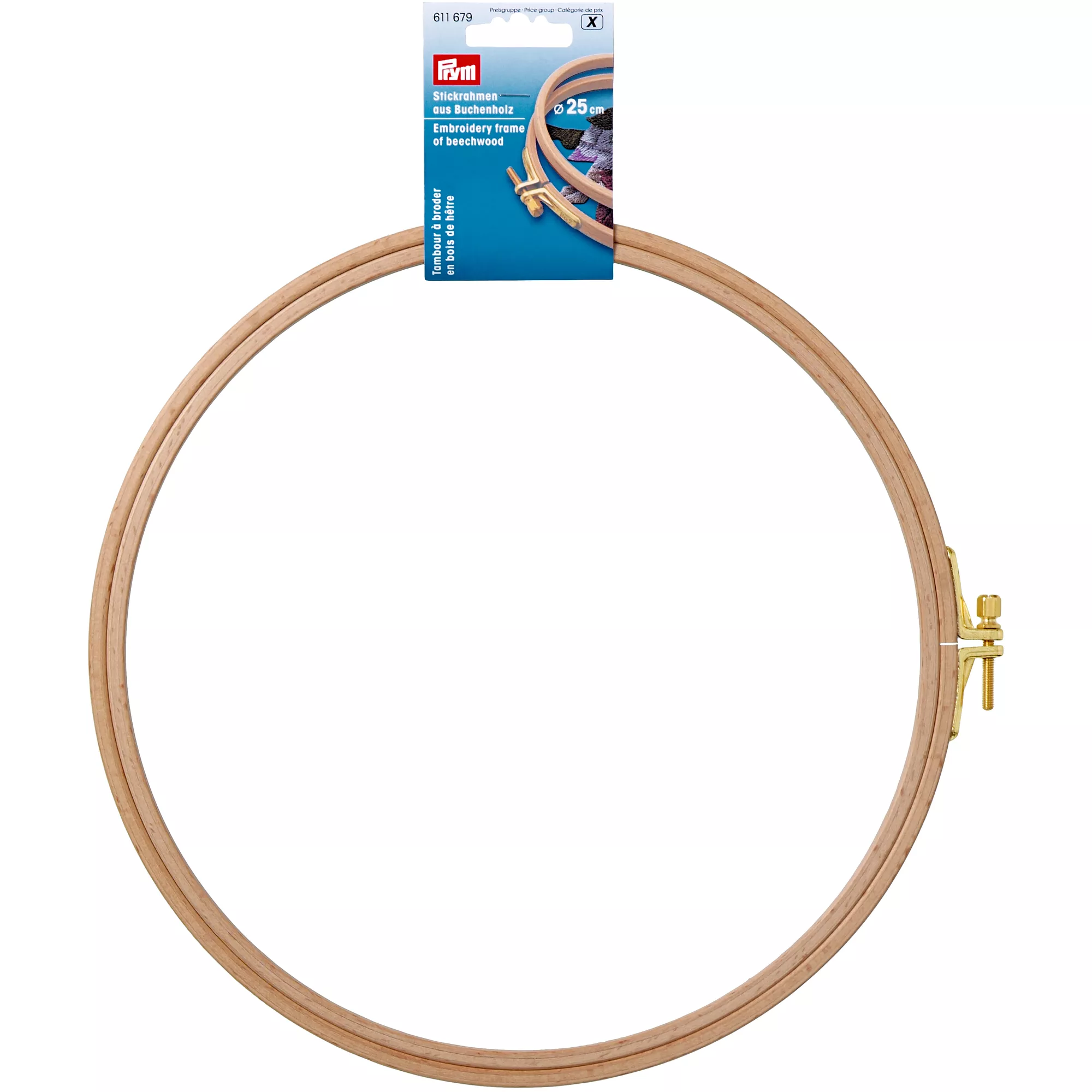 Stickrahmen Buchenholz mit Schraube, 8mmx25cm