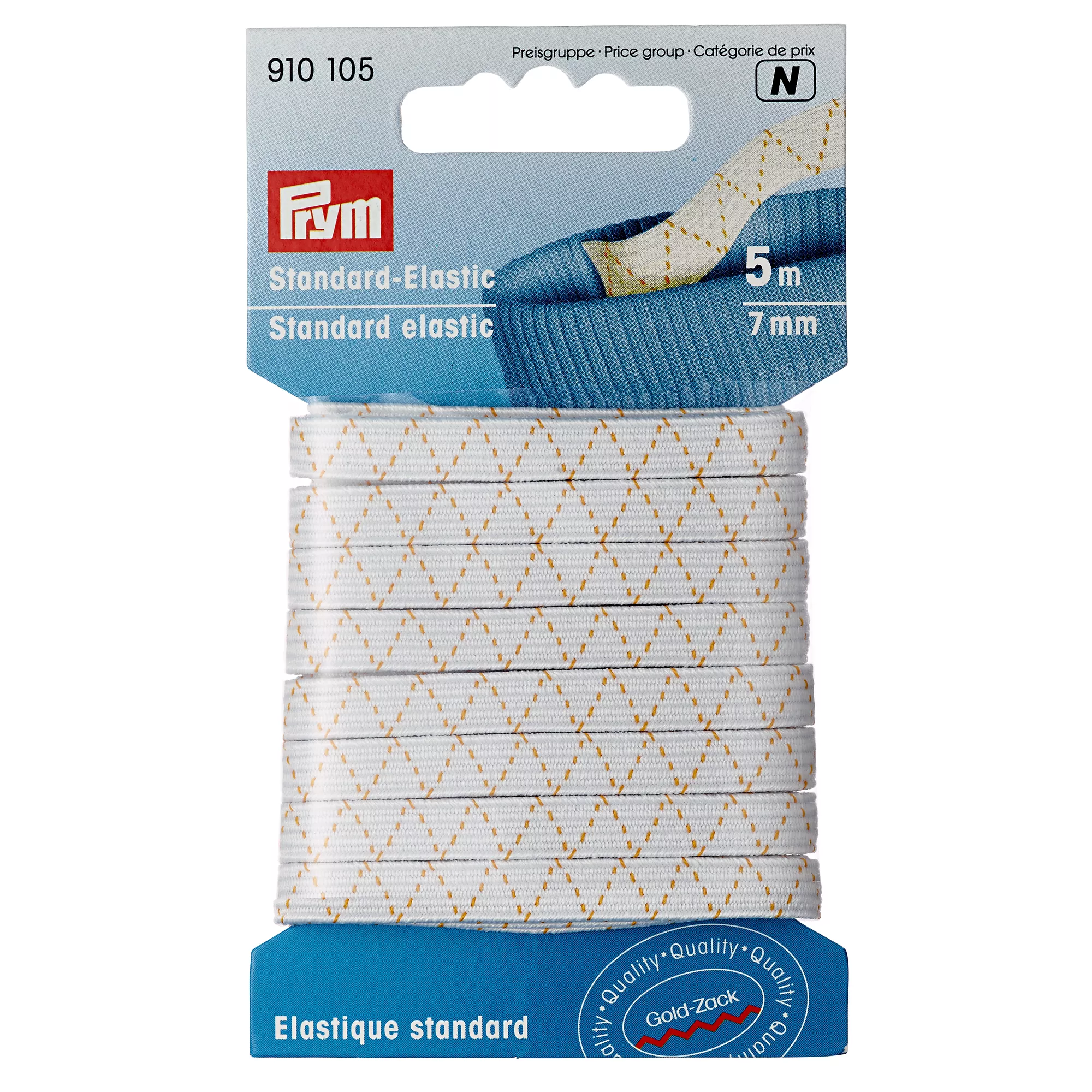 Elastico lavabile, 7mm, bianco, 5m