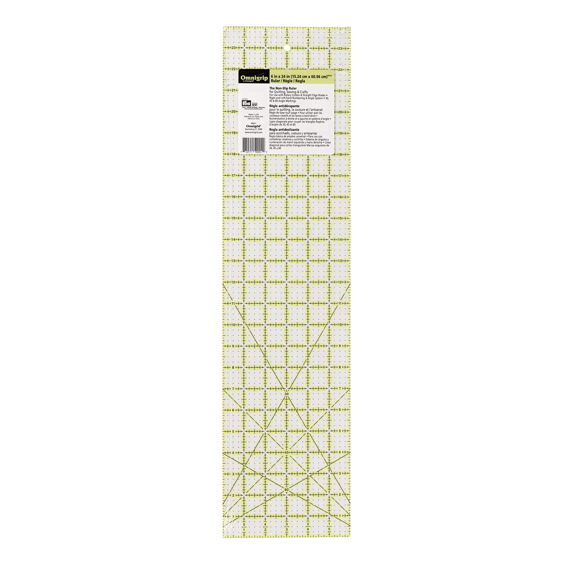 Omnigrip non-slip ruler, 6x24inch