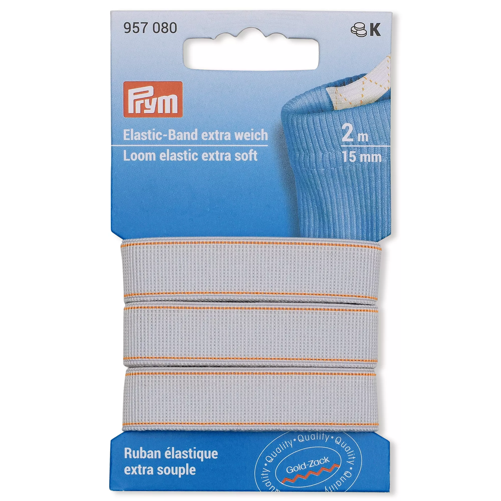 Nastro elastico extra soffice, 15mm, bianco, 2m