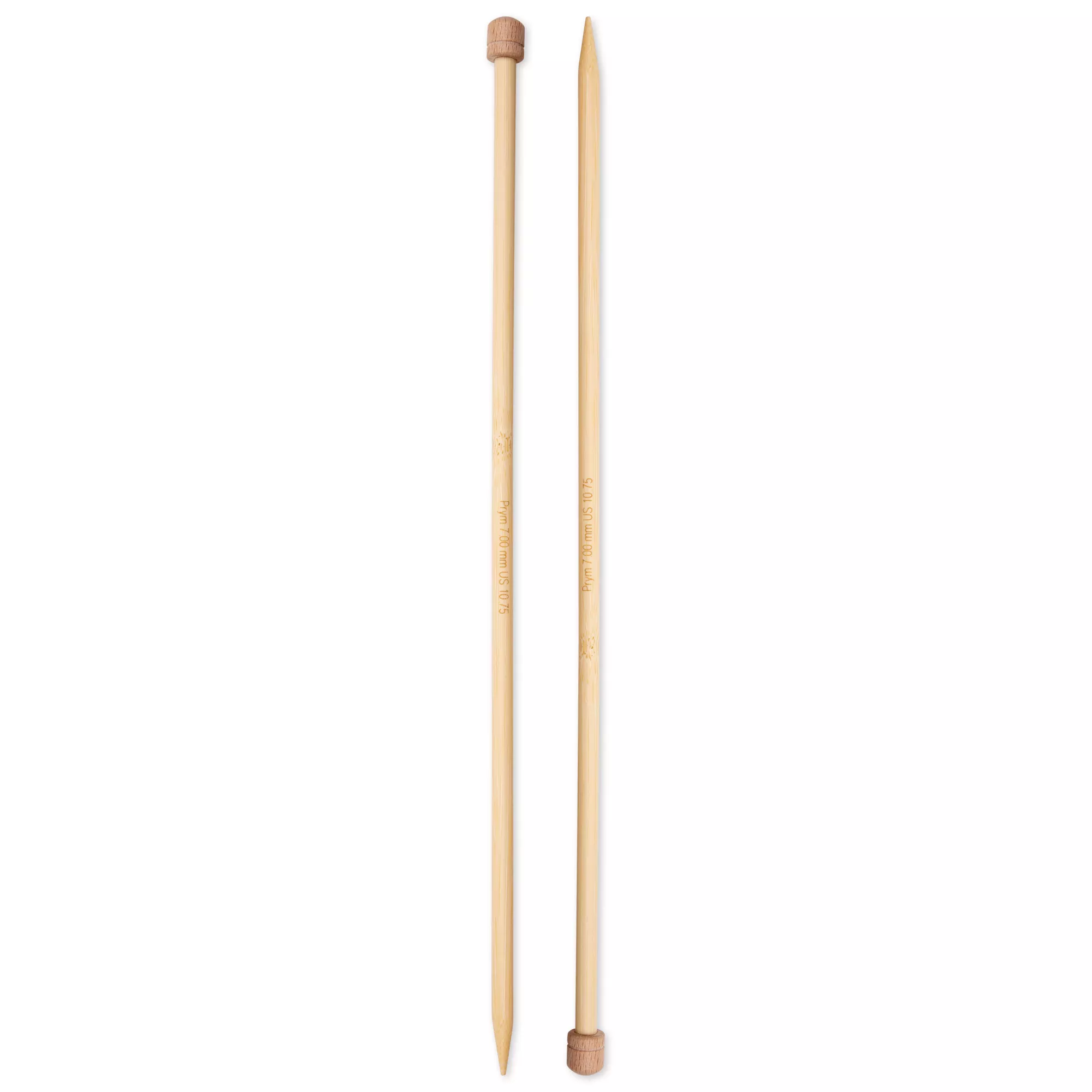 Single-pointed knitting needles Prym 1530, bamboo, 33cm, 7.00mm