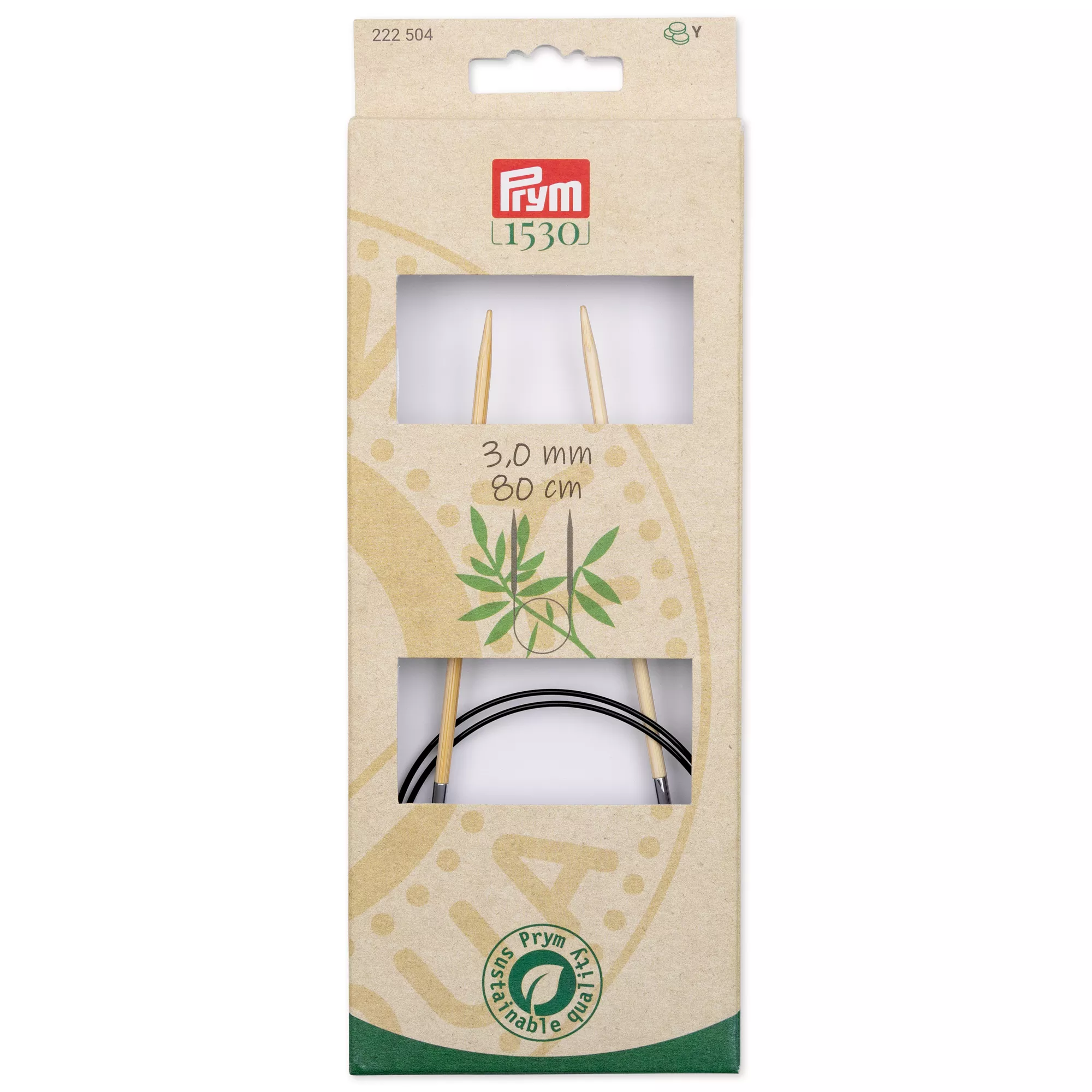 Agujas circulares, Bambú, Prym 1530, 80cm, 3,0mm