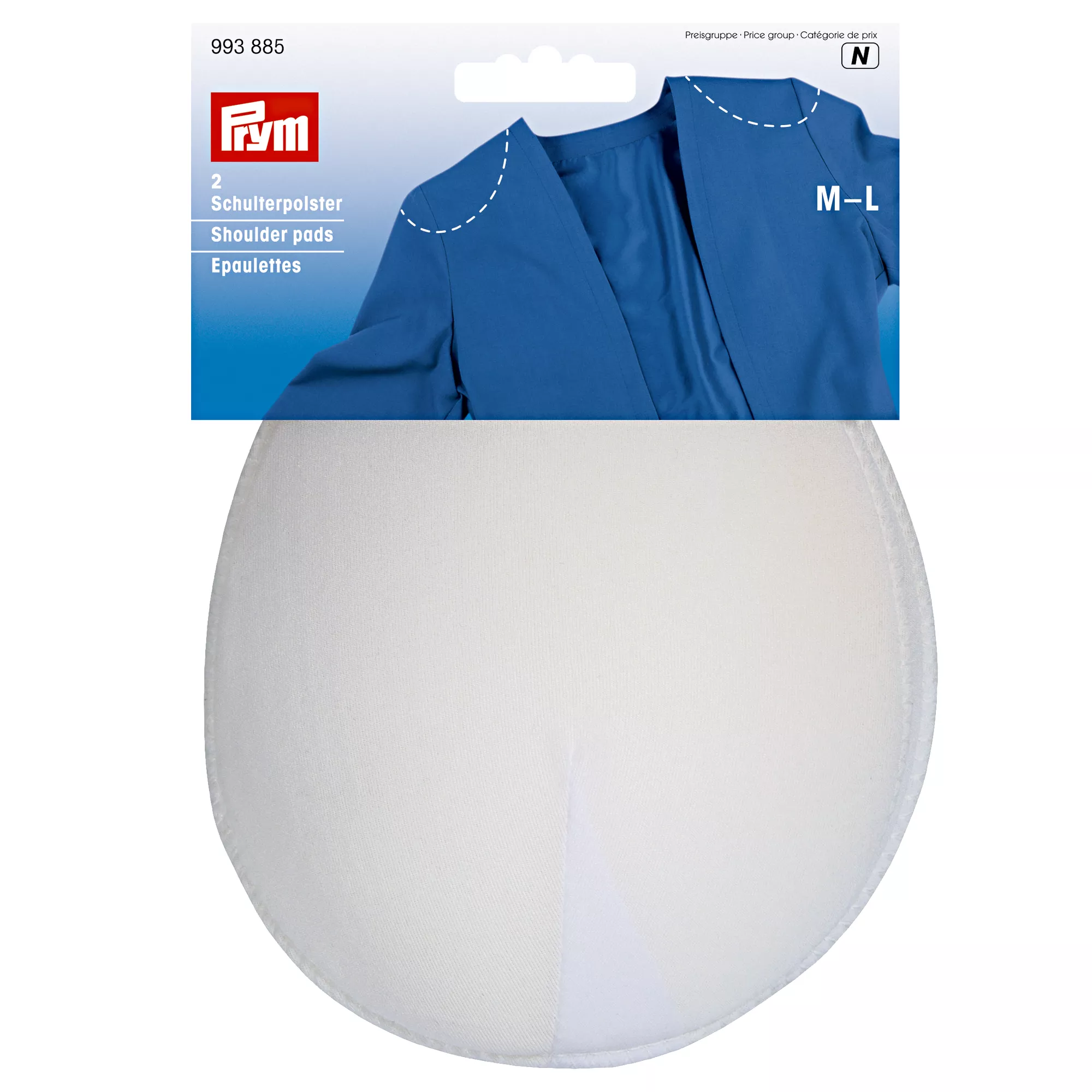 Shoulder pads raglan M-L, white