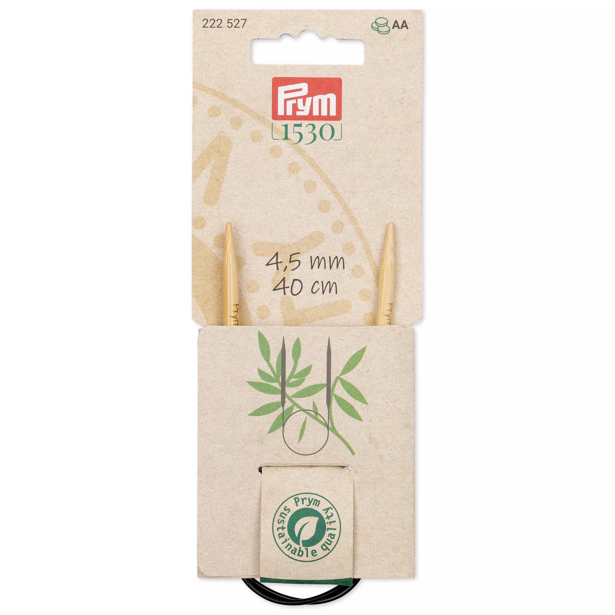 Ferro circolare Prym 1530, bambù, 40cm, 4,5mm