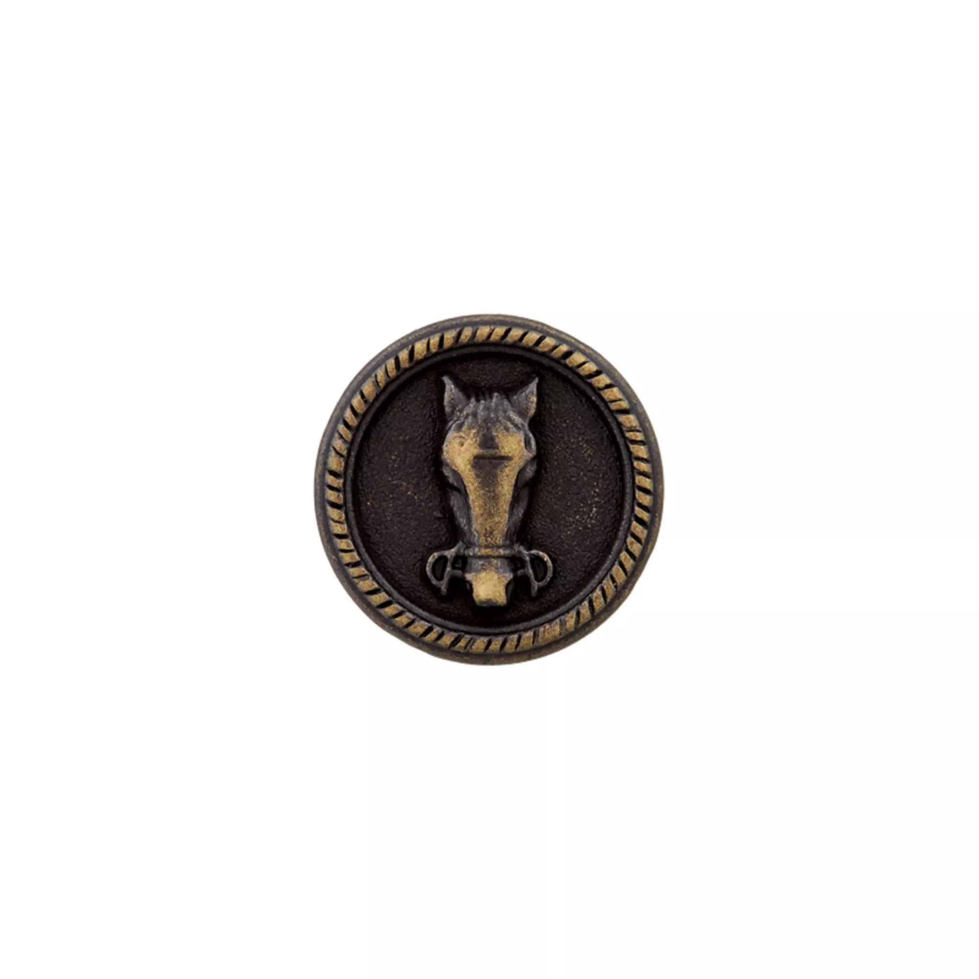 Bouton métal pied, Cheval