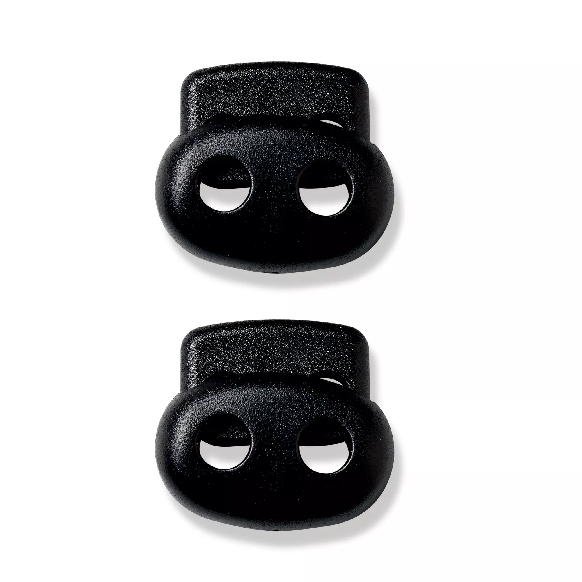 Bloccacordoncini, 2 fori, nero
