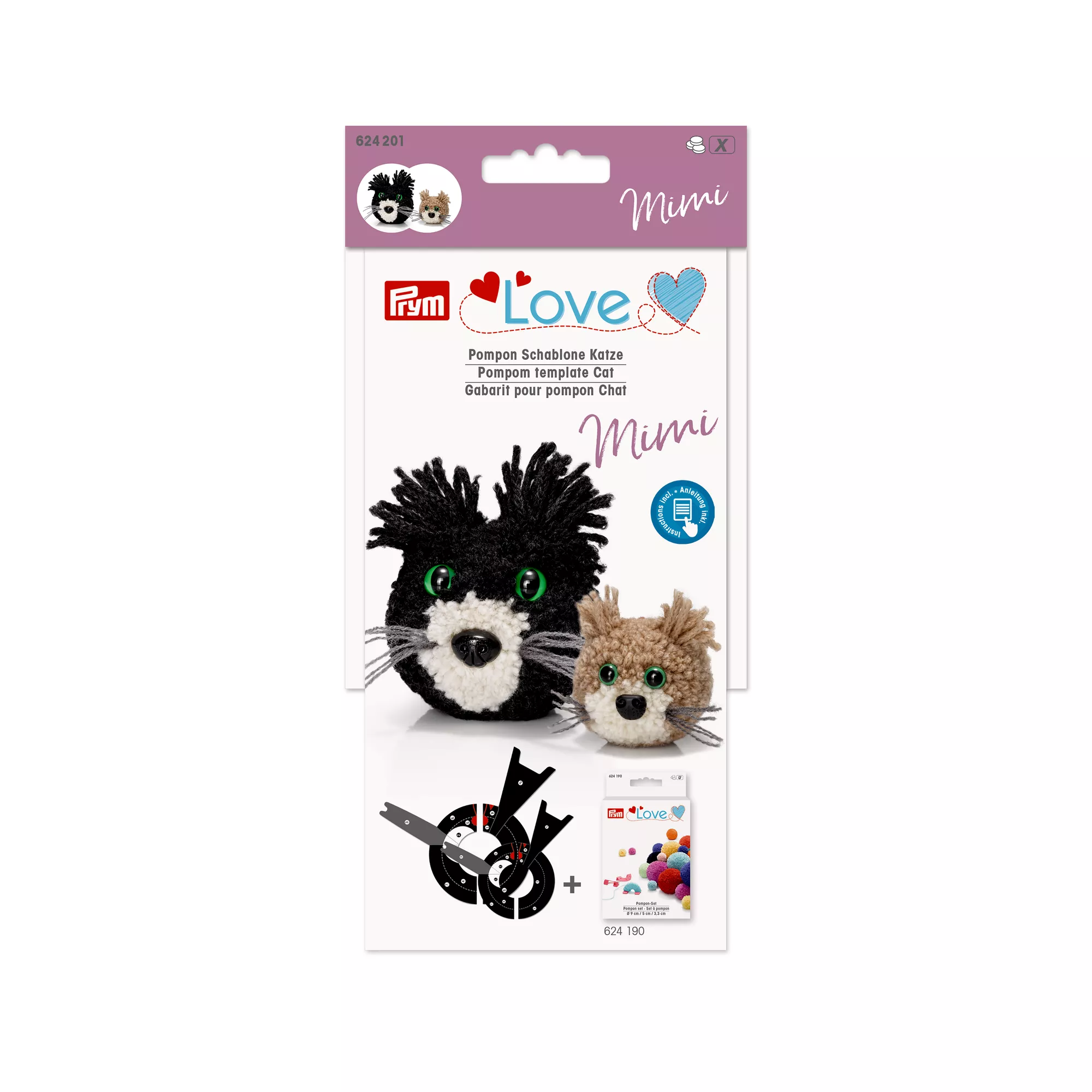 Pompom template Cat Mimi