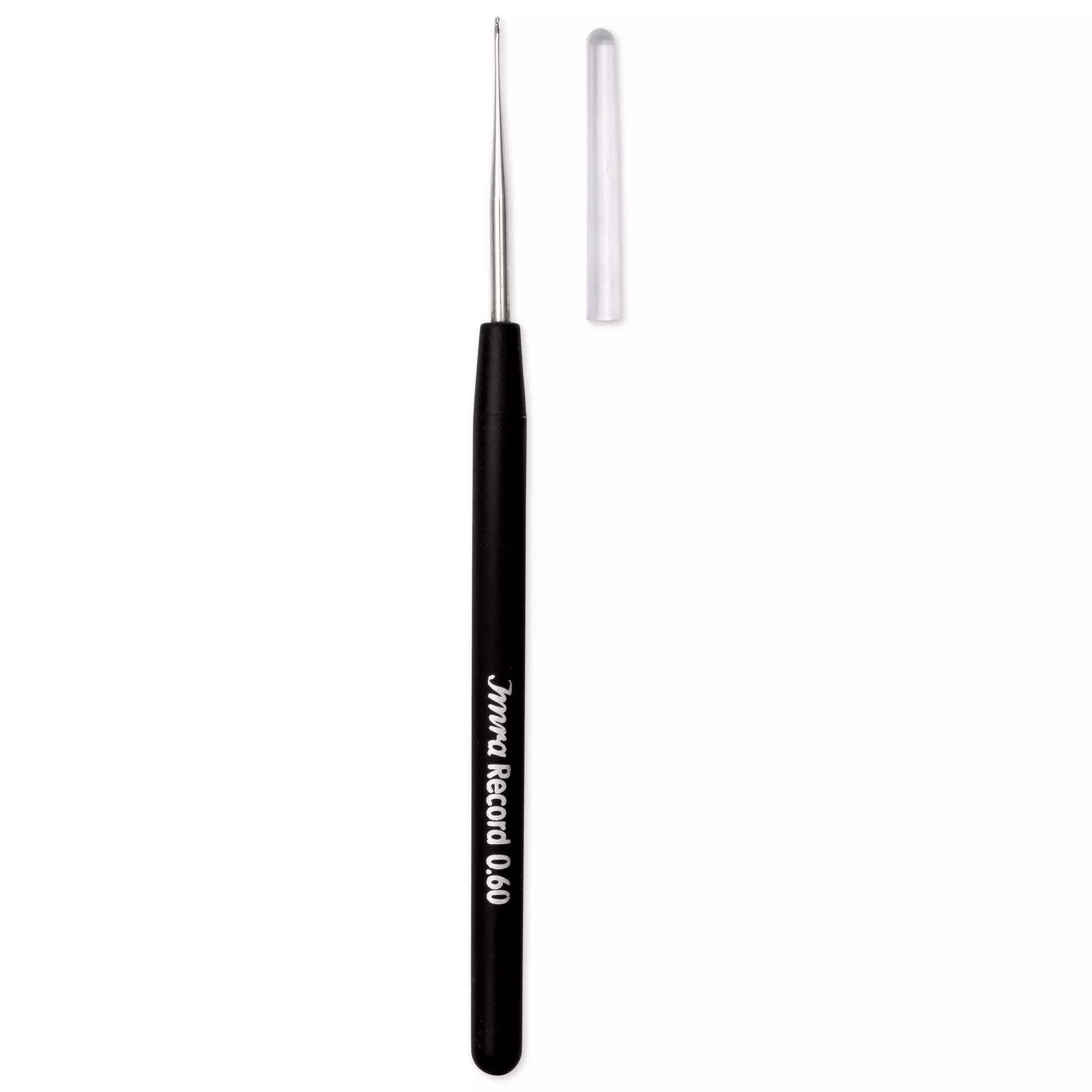 Crochet hook, Record, soft-grip, 0.60mm, silver-coloured